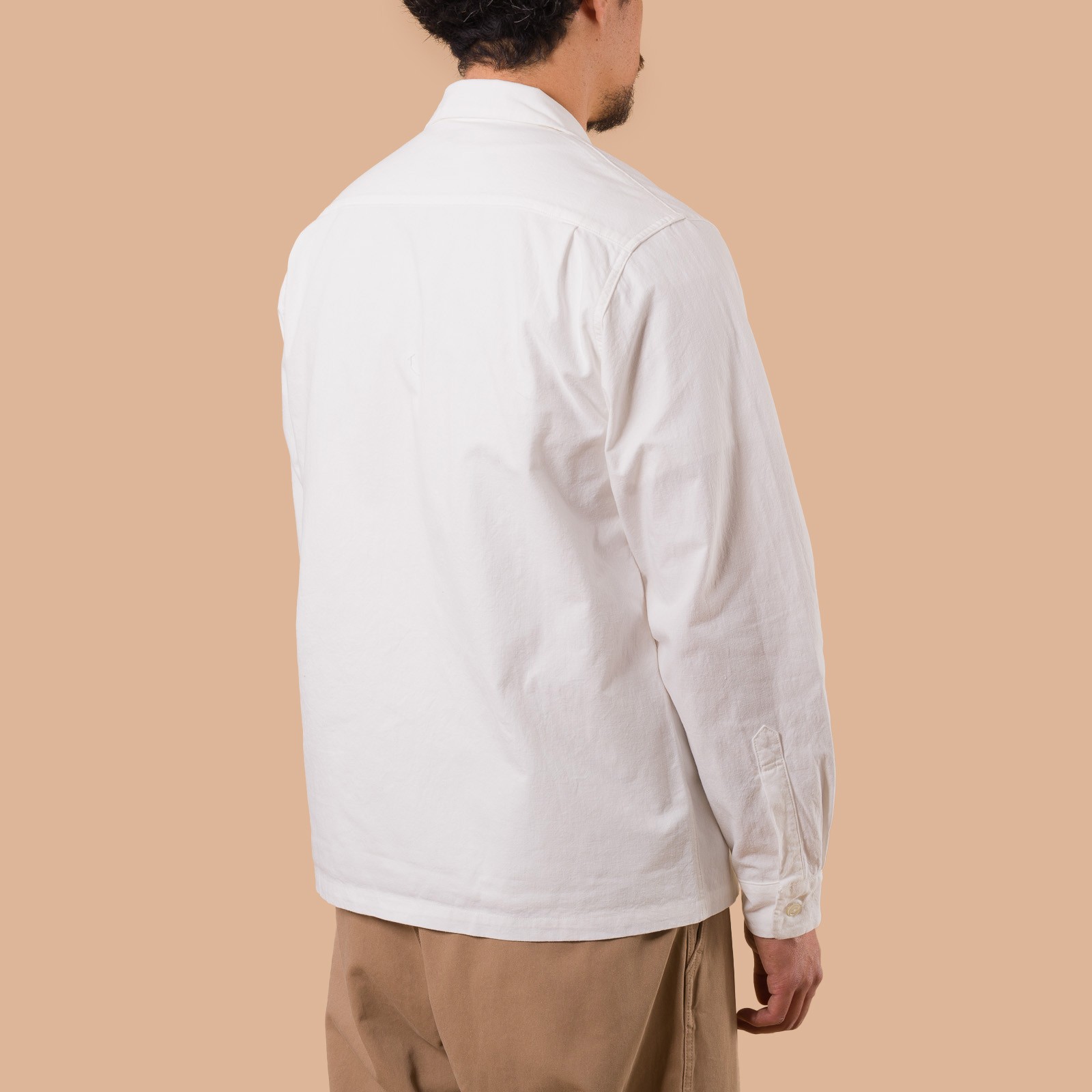 F3514 Open Collar Shirt White