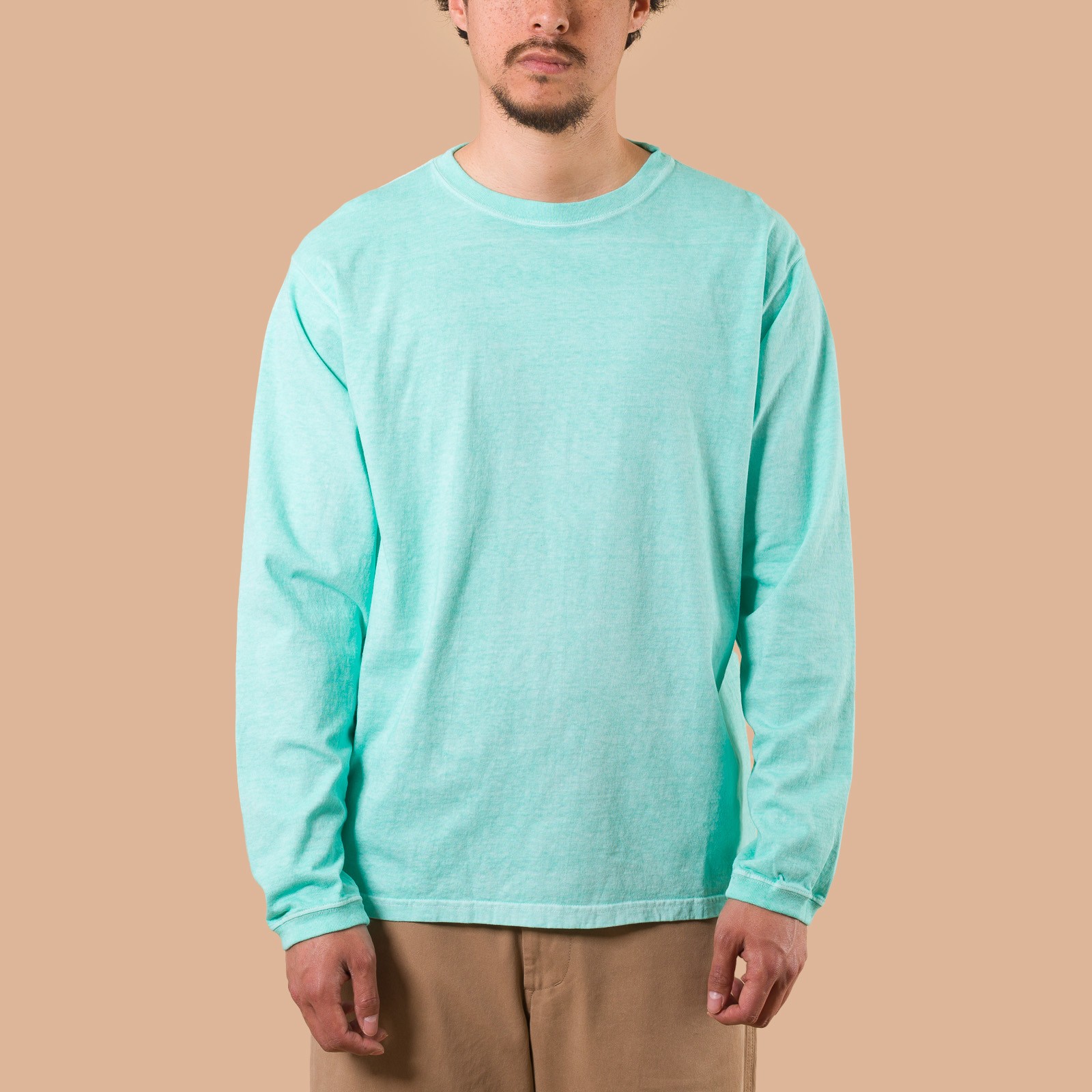 Image-Flâneurs_GOOD ON / L/S Crew Tee p-mint de face