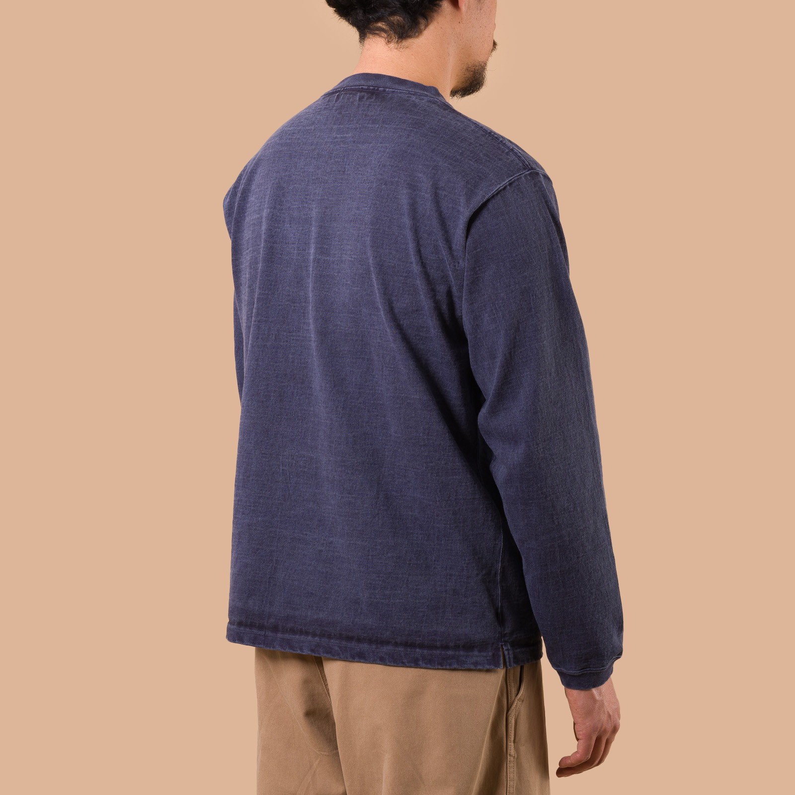 Image-Flâneurs_GOOD ON / L/S Heavy Crew Tee p-navy de dos