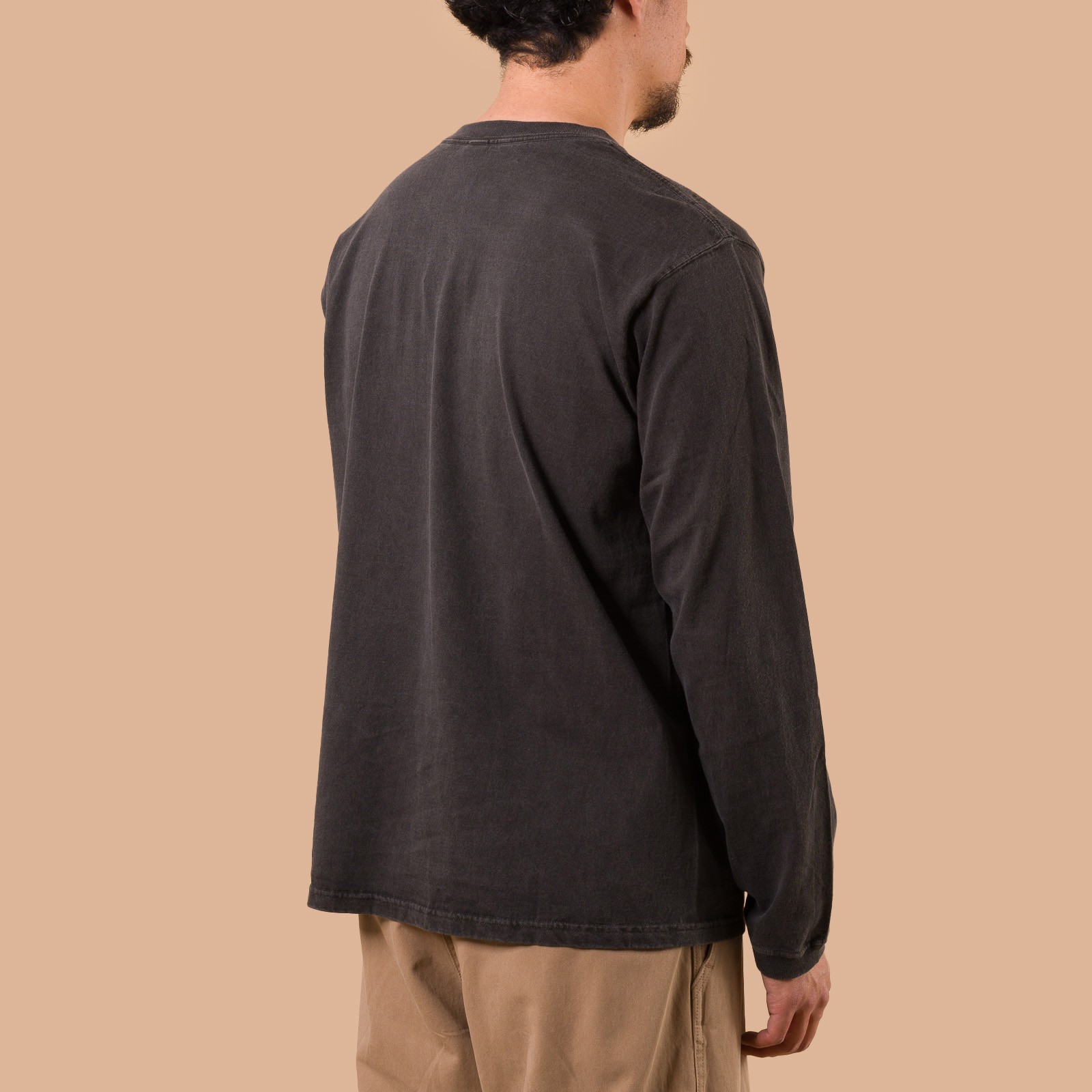 Image-Flâneurs_GOOD ON / L/S Crew Tee p-black de dos