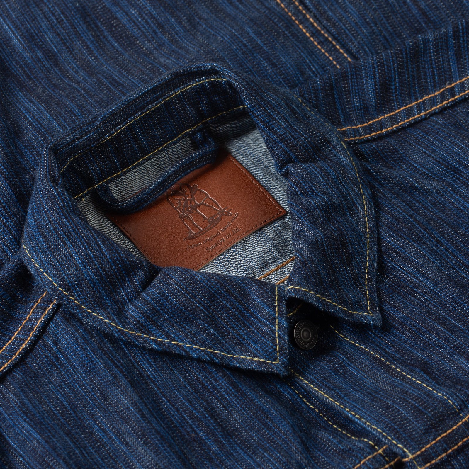 Pure Ble Japan flaneurs col Waterfall Type II 14.5oz Selvedge Denim Jacket Dark Indigo (7)