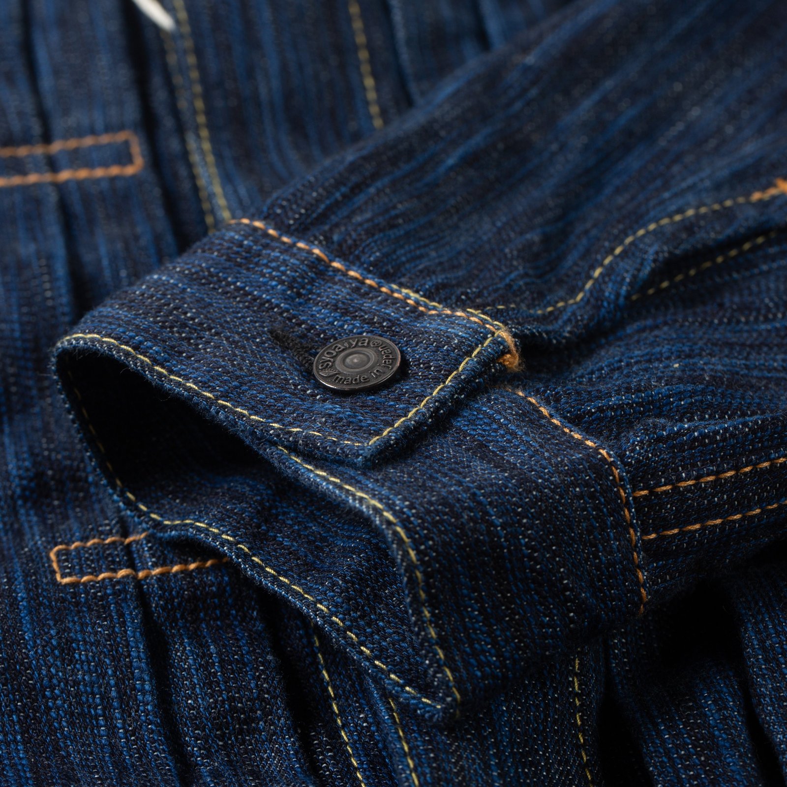 Pure Ble Japan flaneurs sleeve Waterfall Type II 14.5oz Selvedge Denim Jacket Dark Indigo (5)