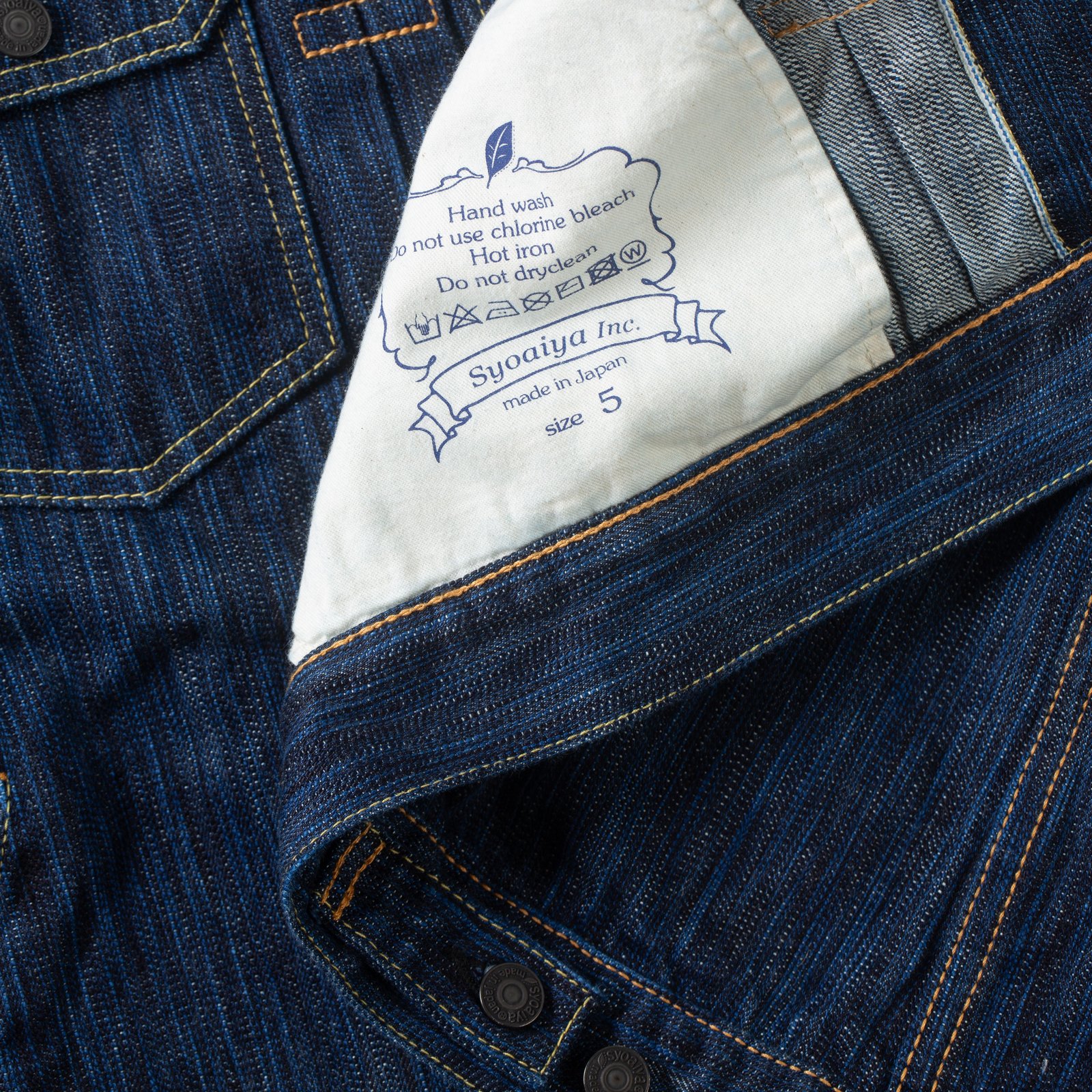 Pure Ble Japan flaneurs stamp Waterfall Type II 14.5oz Selvedge Denim Jacket Dark Indigo (9)