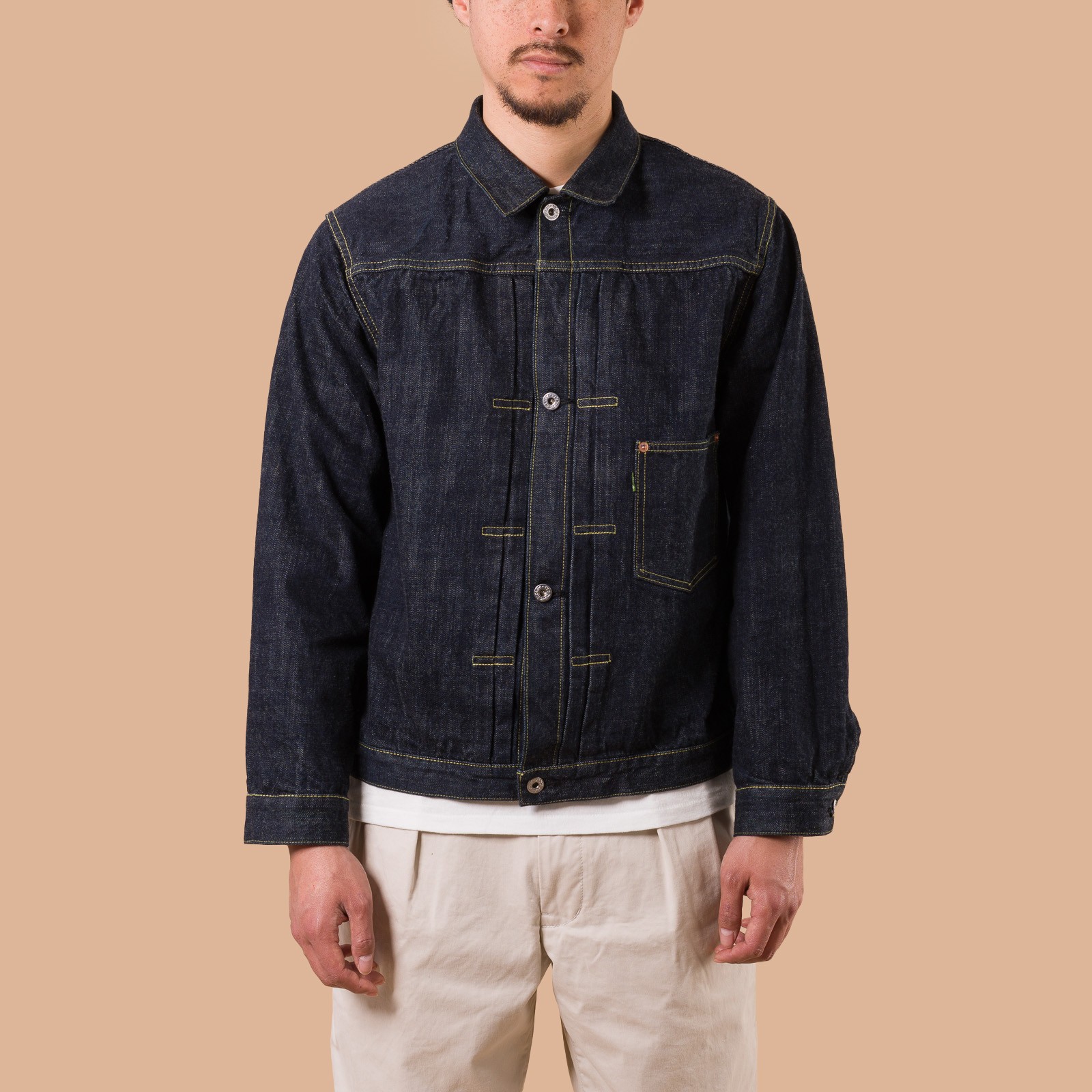 image-flâneurs_FOB FACTORY / F2460 14oz WWII Denim Blouse de face