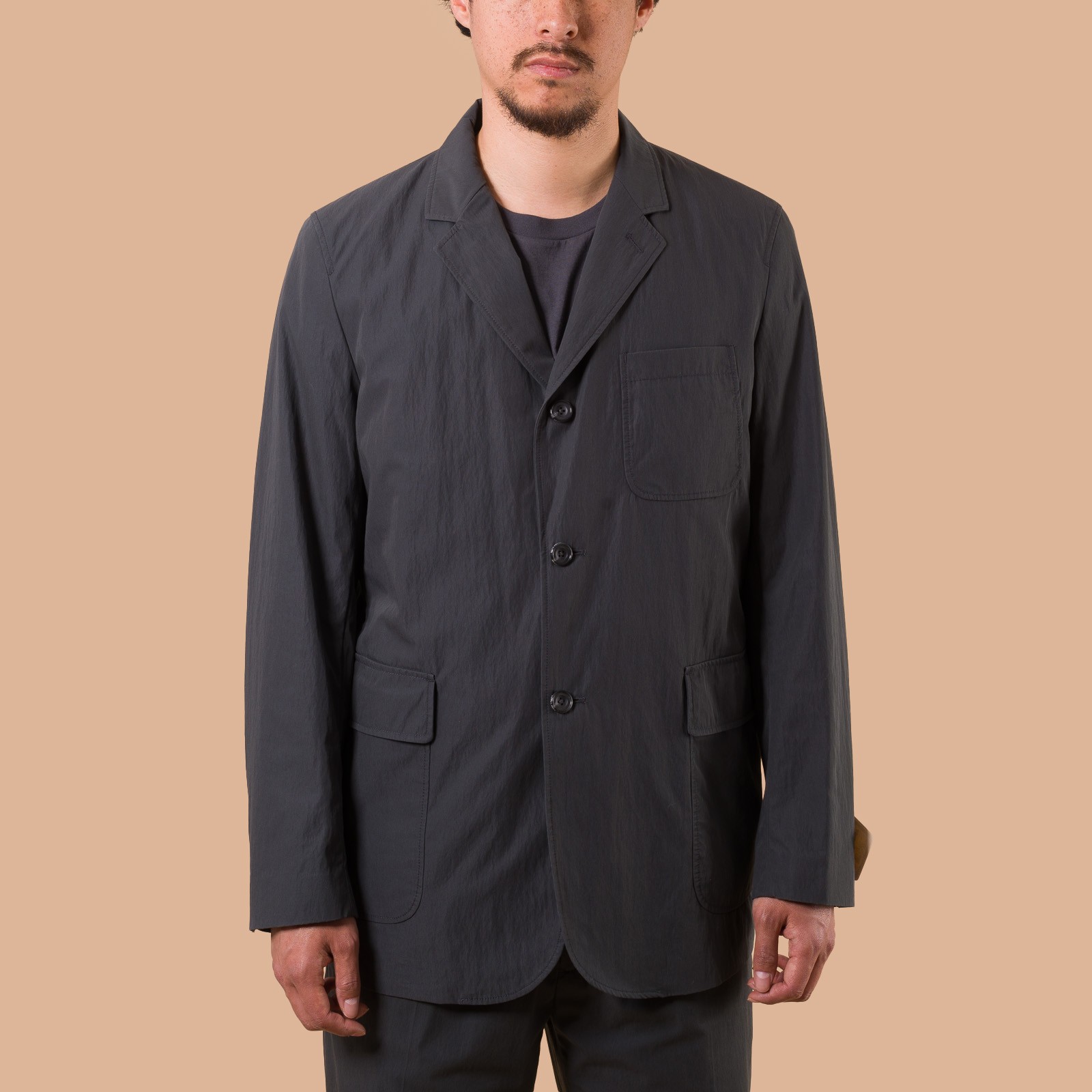 image flâneurs BEAMS PLUS / 3B Travel Jacket Comfort Cloth Charcoal de face