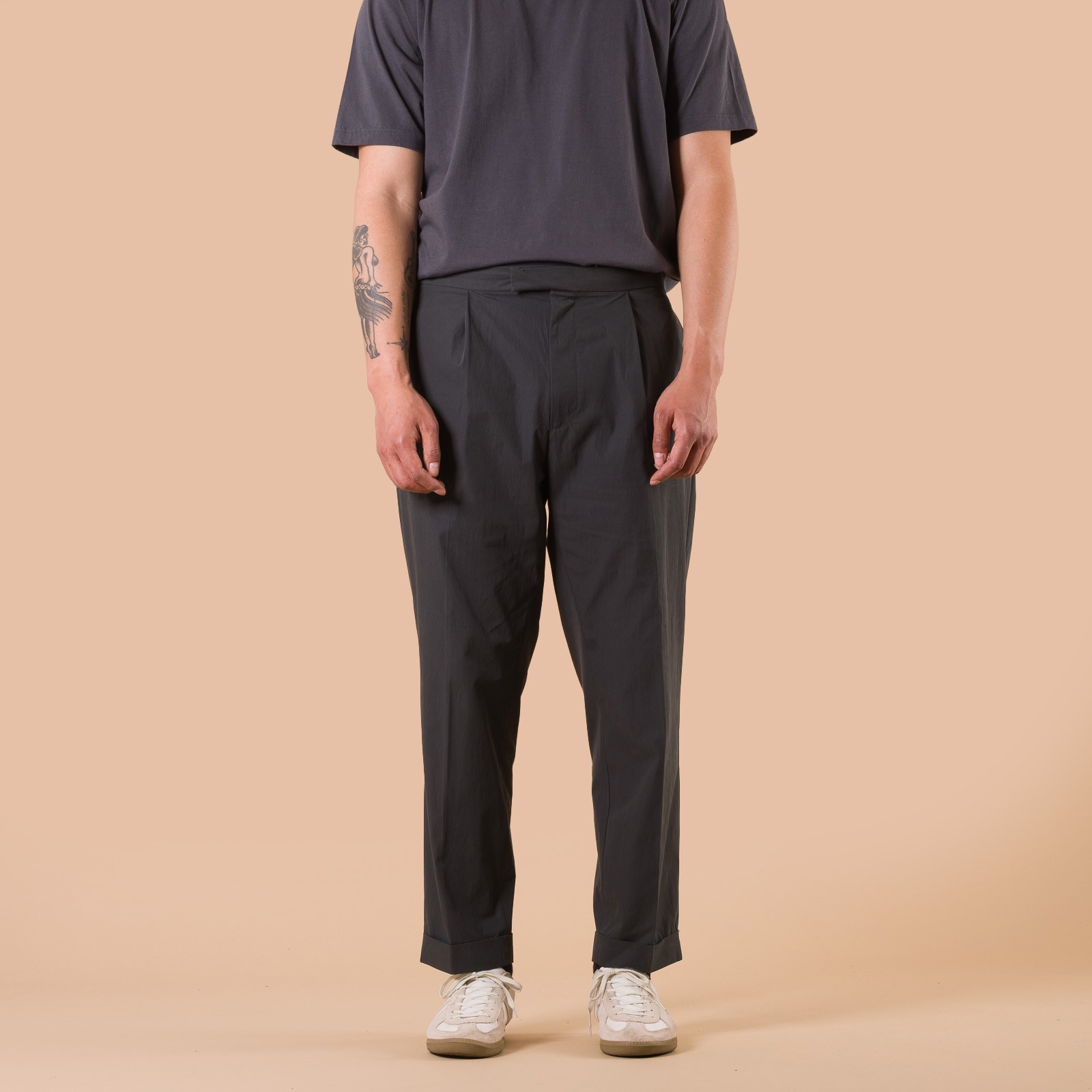 1 Pleat Travel Comfort Cloth Charcoal