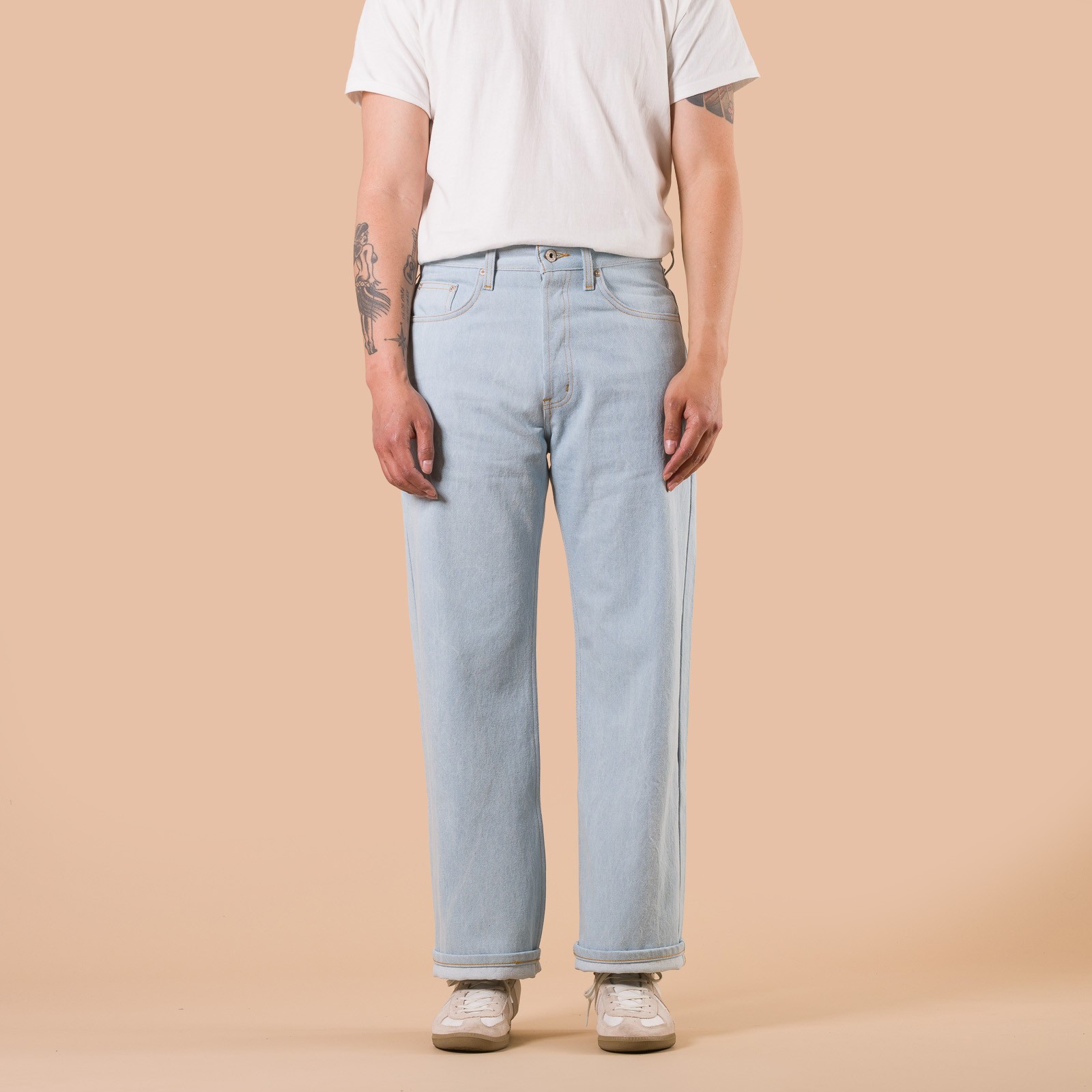 image flâneurs NAKED & FAMOUS / StrongGuy Secret Agent Bleach Blue de face