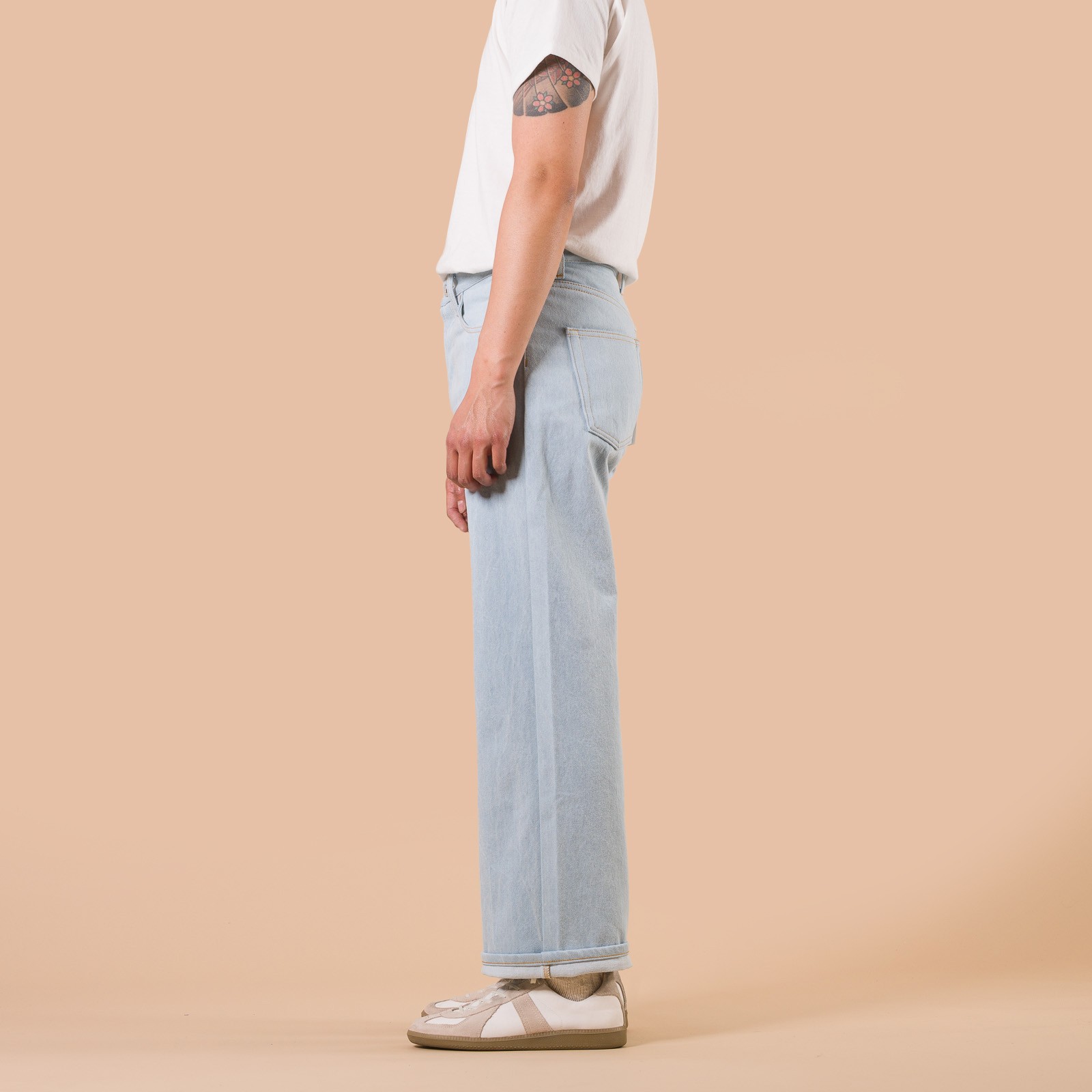 image flâneurs NAKED & FAMOUS / StrongGuy Secret Agent Bleach Blue de profil