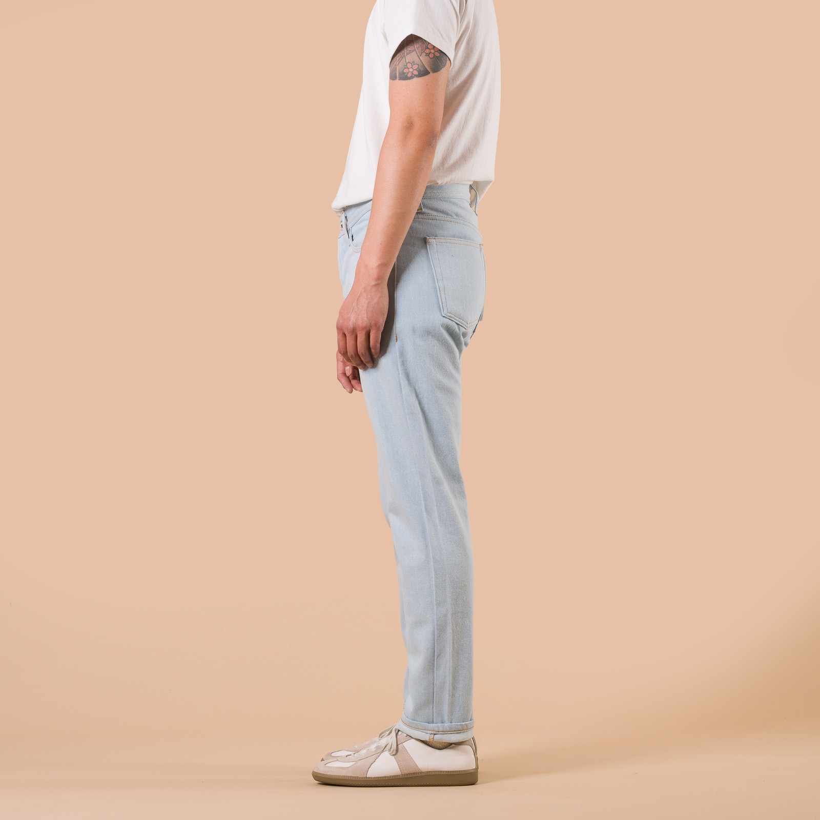 image flâneurs NAKED & FAMOUS / WeirdGuy Secret Agent Bleach Blue de profil