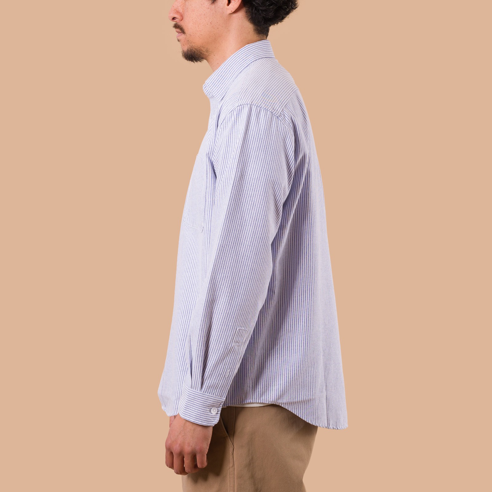 image flâneurs FRIZMWORKS / OG Stripe Oversized Shirt Blue de profil