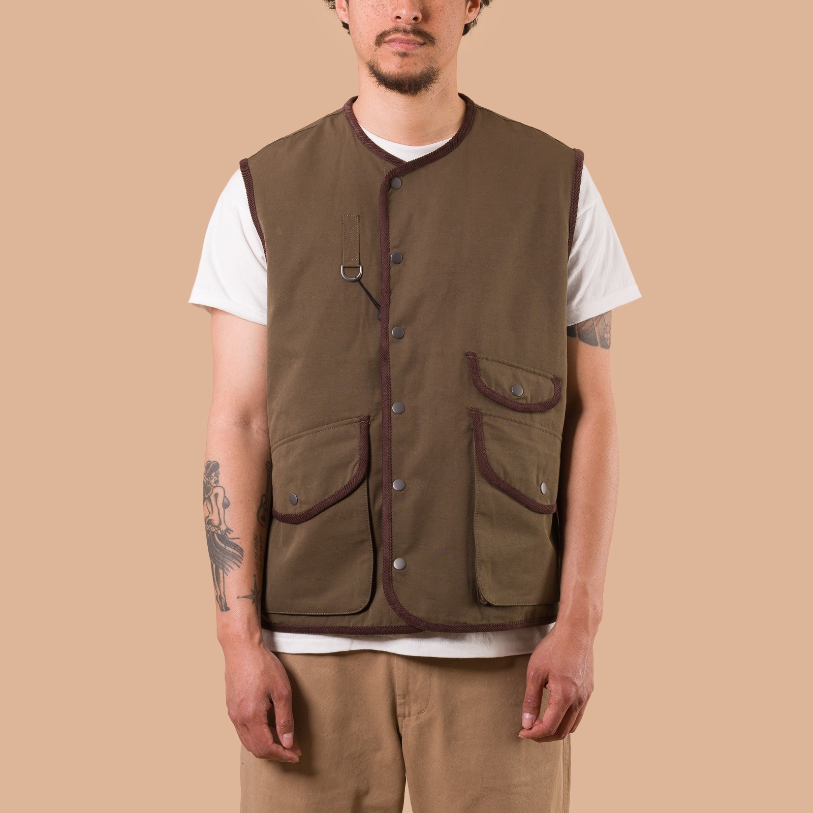 image flâneurs FRIZMWORKS / Heritage Hunting Vest olive de de face