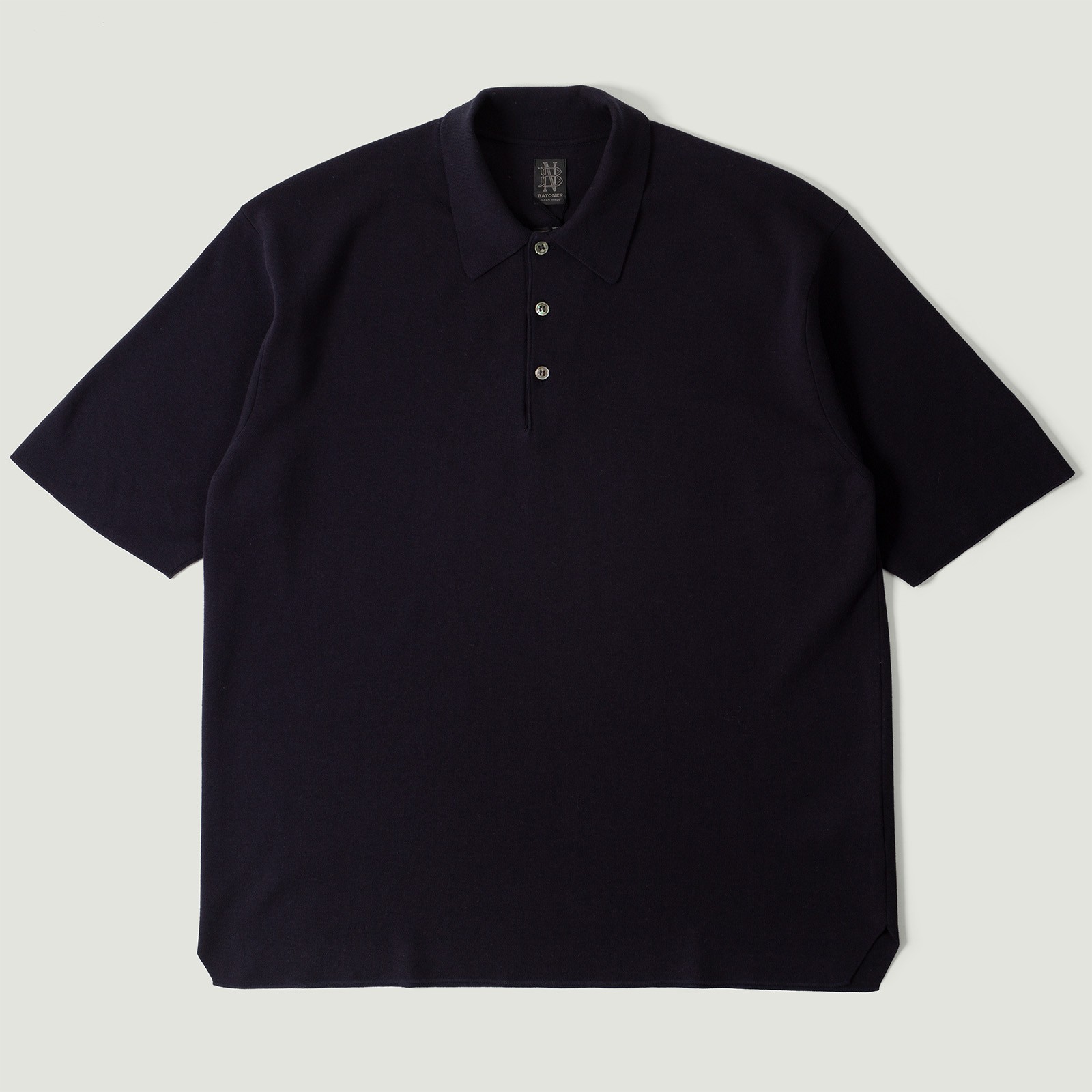 Vignettes flaneurs BATONER 32G Smooth Knit Short Sleeve Polo Navy
