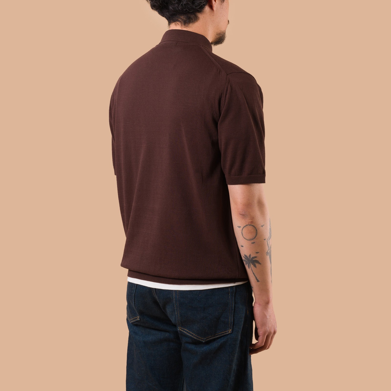 Ice Cotton Poloneck Brown