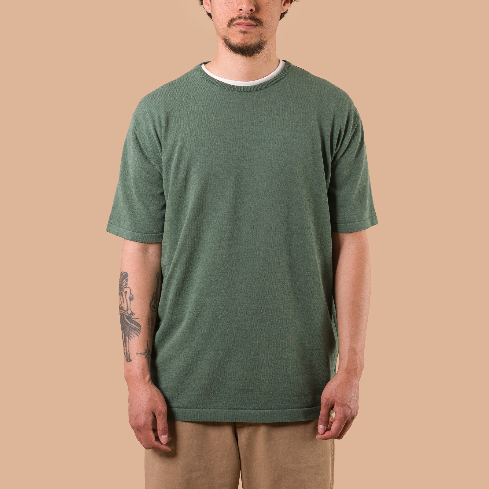 image flâneurs MOONCASTLE / Ice Cotton Relax Crewneck Olive de face