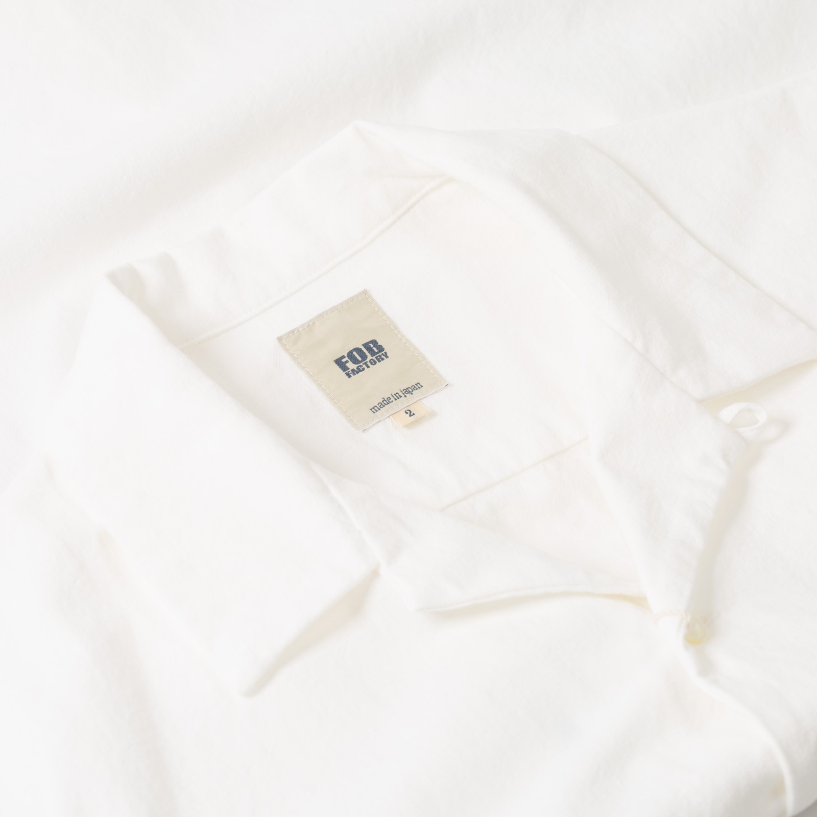 F3514 Open Collar Shirt White