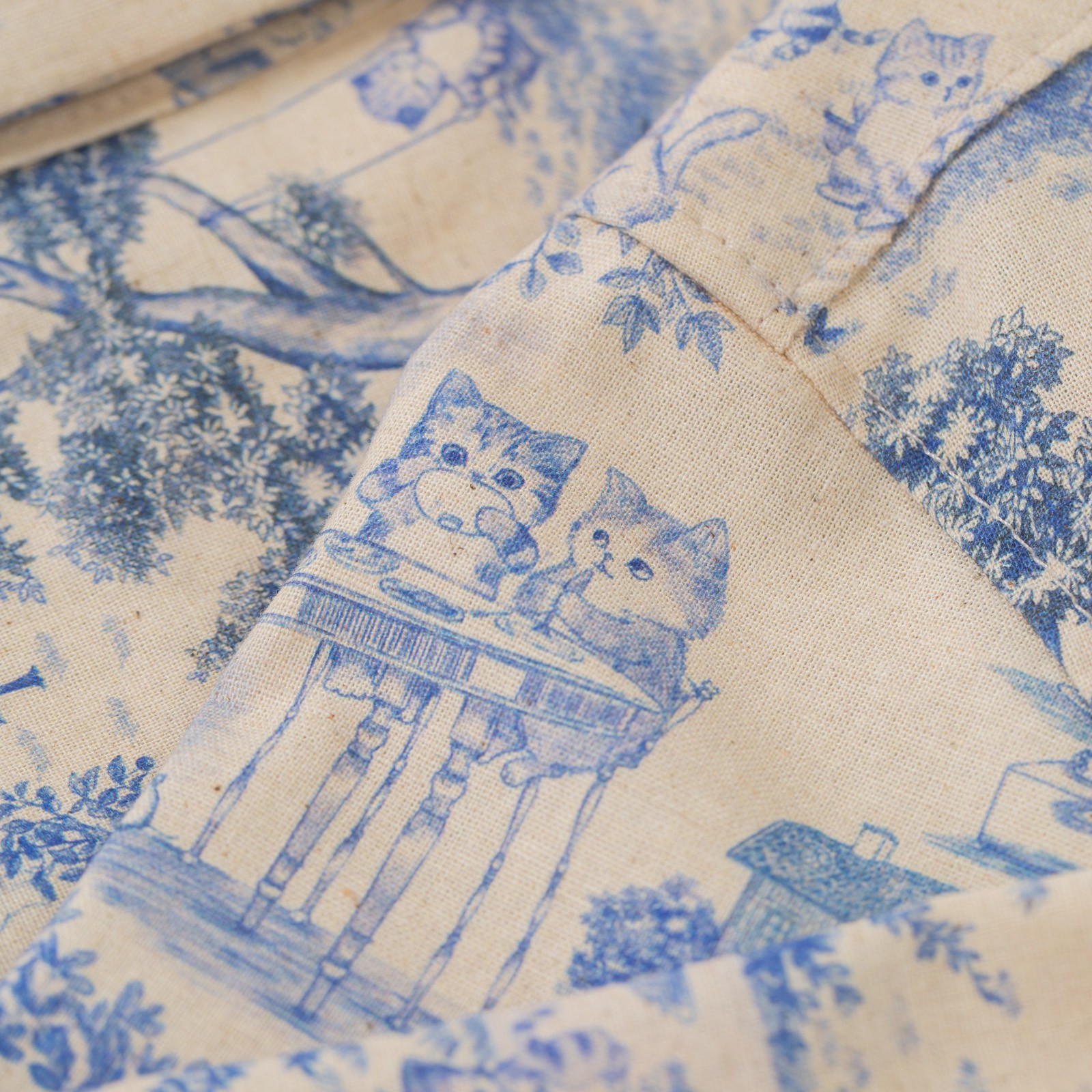 détail bouton flaneursmanche  chemise NAKED & FAMOUS Aloha Shirt Linen cats (6)