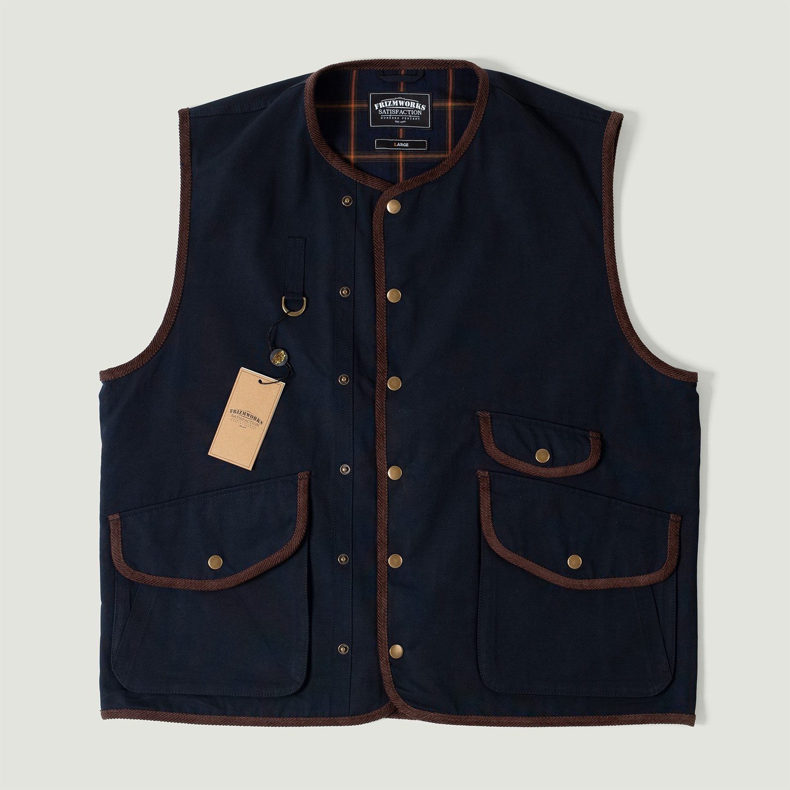 Vignettes flaneurs veste FRIZMWORKS Heritage Hunting Vest Navy