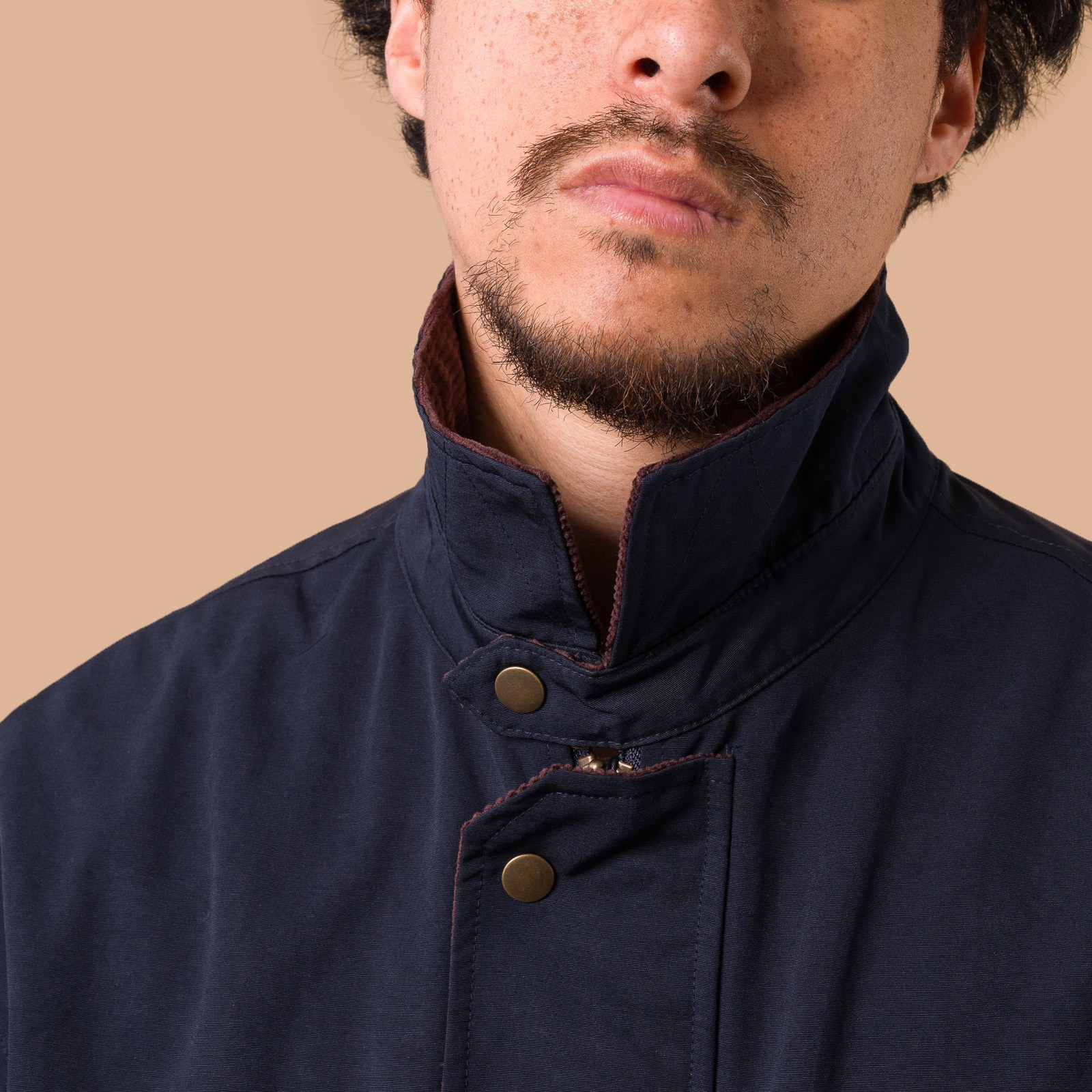 image flâneurs FRIZMWORKS / Royal Hunting Jacket Navy détail col