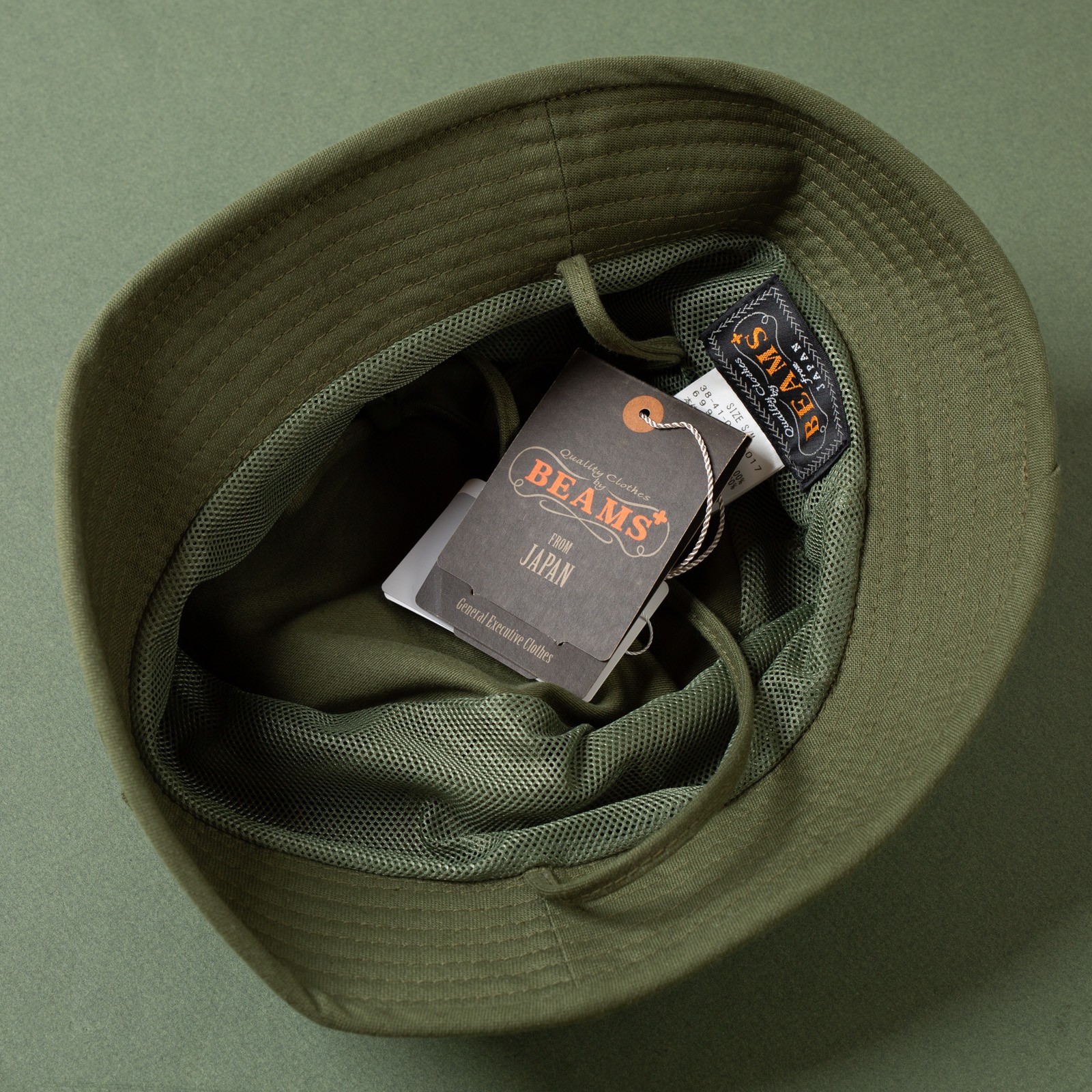 flaneurs BEAMS PLUS chapeau Jungle Hat Back Satin Olive Green