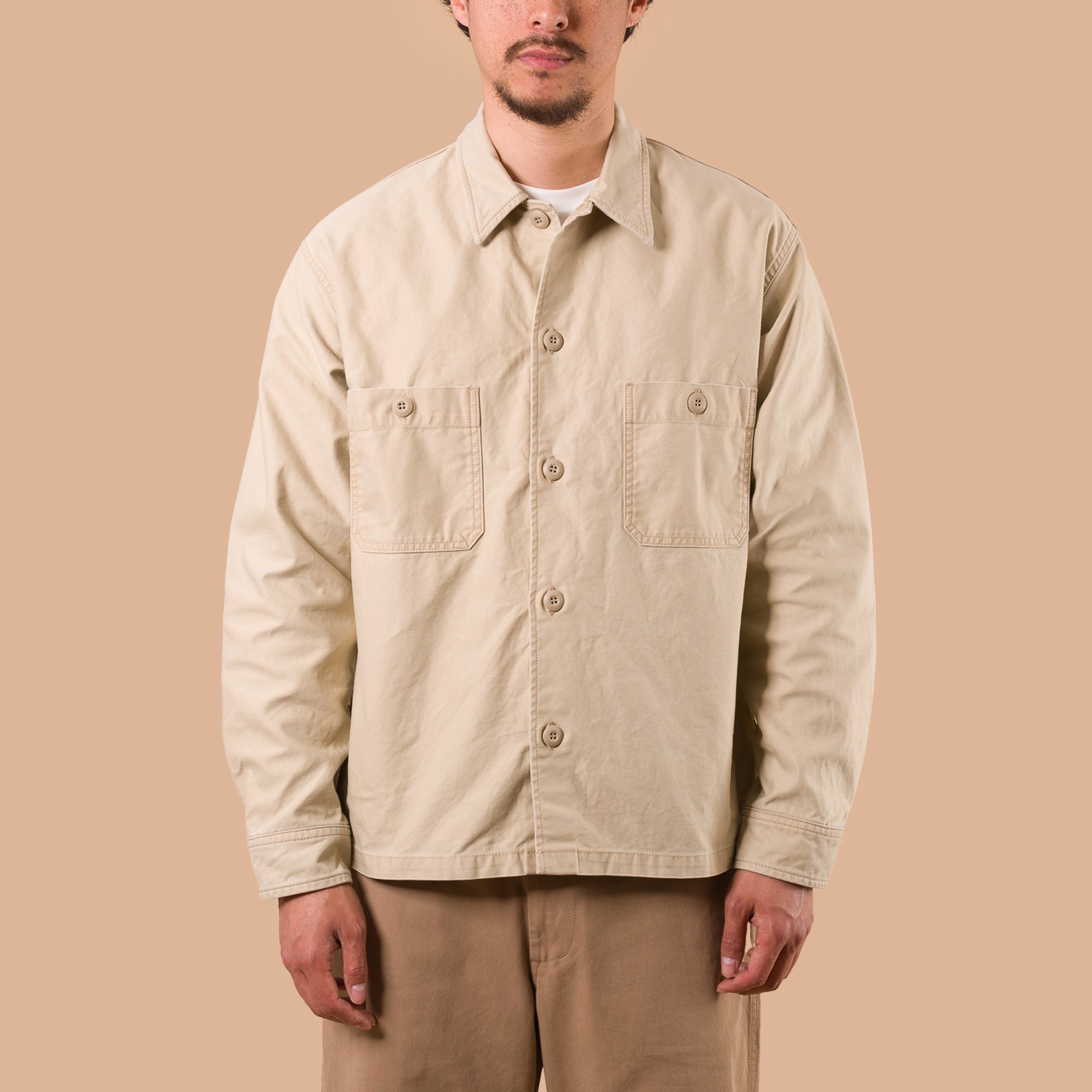 image flaneurs JAPAN BLUE JEANS  Battle Dress Uniform Shirts Beige face