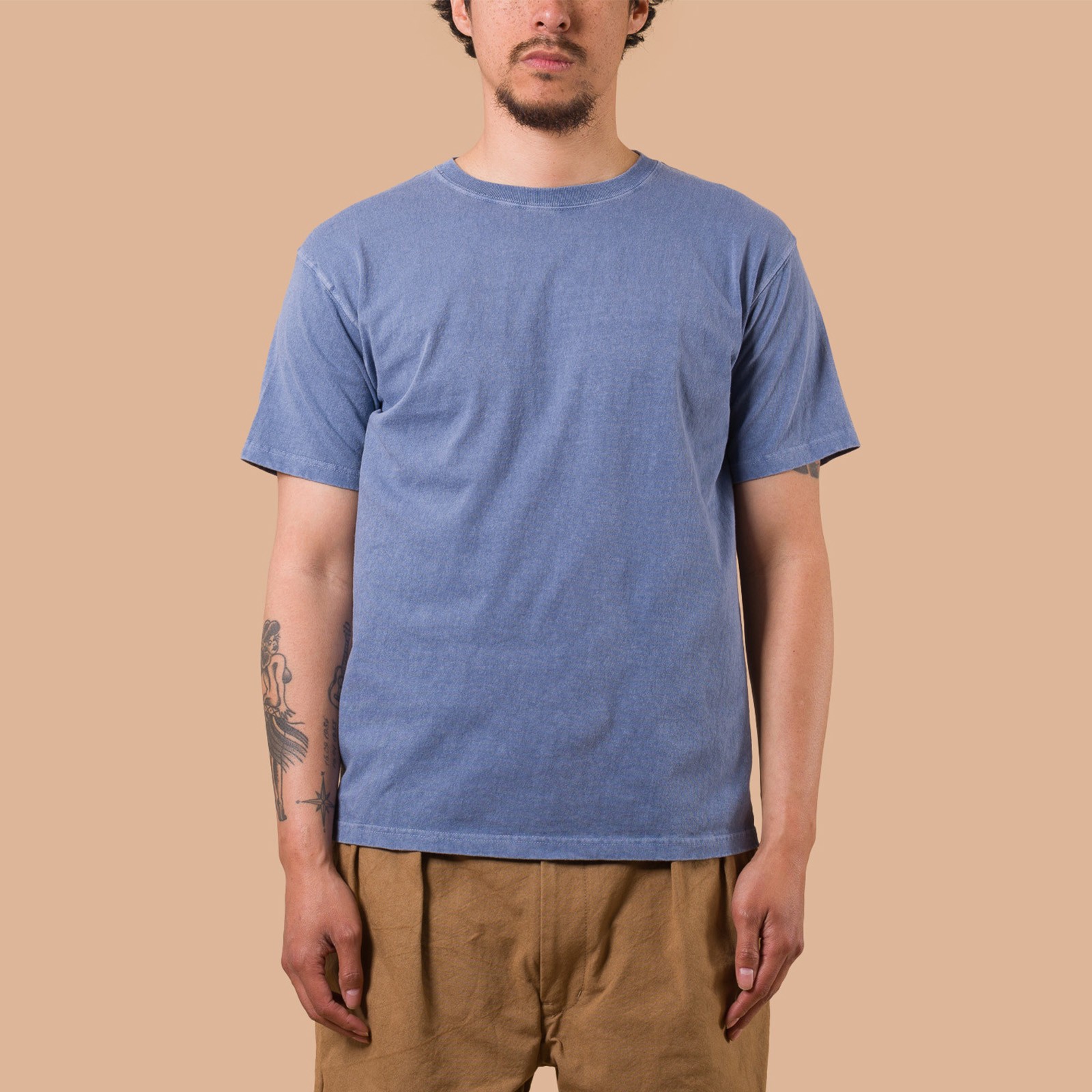 GOOD ON  Short Sleeve Crew T-Shirt P-Ajisai image flâneurs porté de face