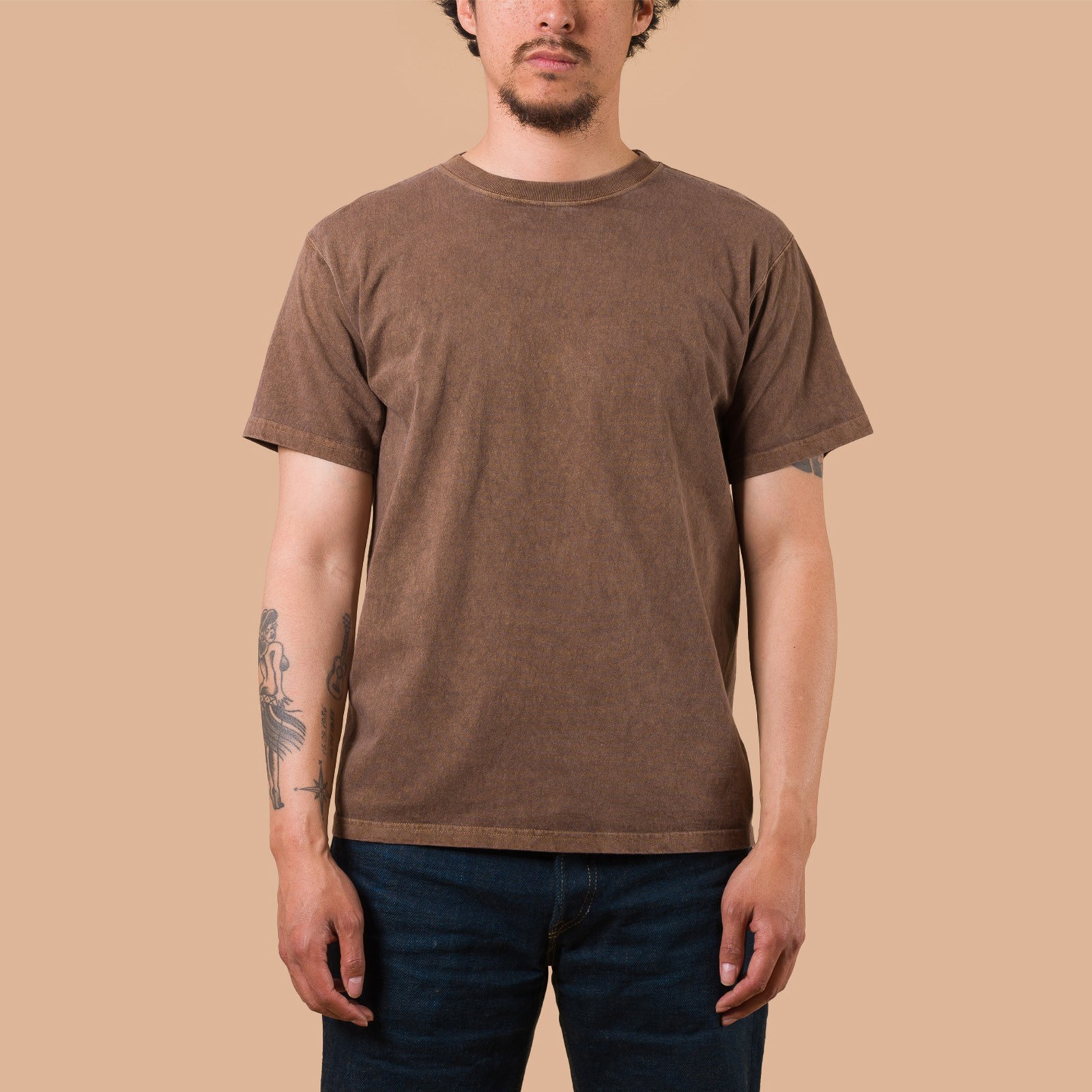 Short Sleeve Crew T-Shirt P-Brown