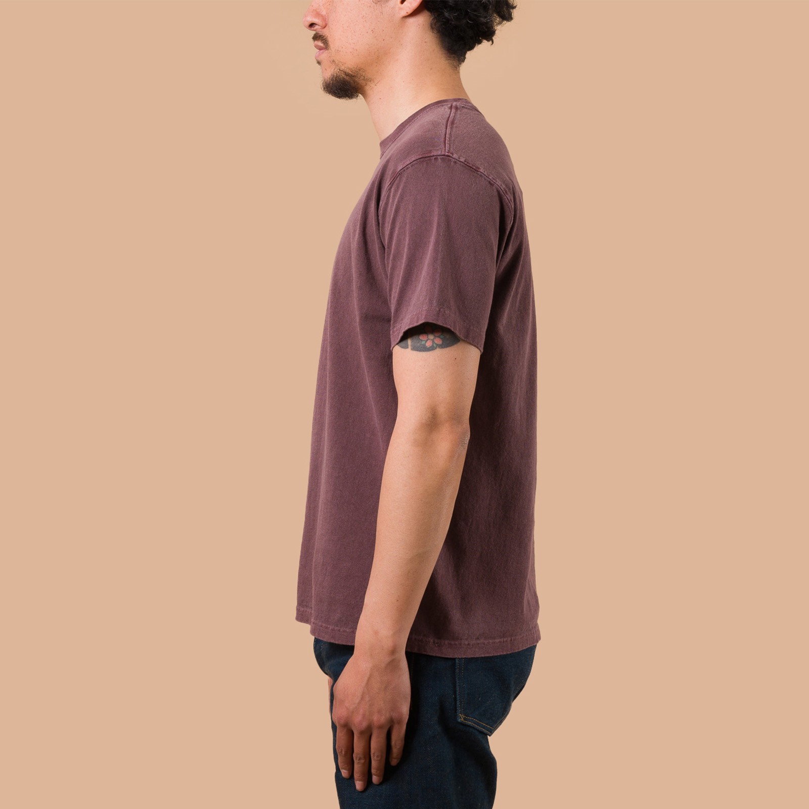 image flâneurs GOOD ON / Short Sleeve Crew T-Shirt P-Bordeaux profil