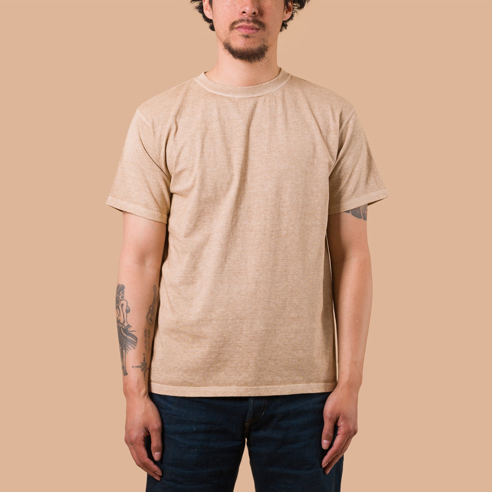 image flâneurs GOOD ON / Short Sleeve Crew T-Shirt P-Latte de face