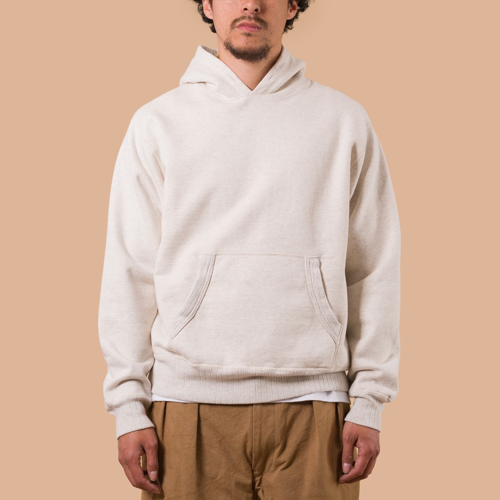 image flâneurs WHITESVILLE / Heavy Loopwheel Sweat Hooded Parka Oatmeal de face