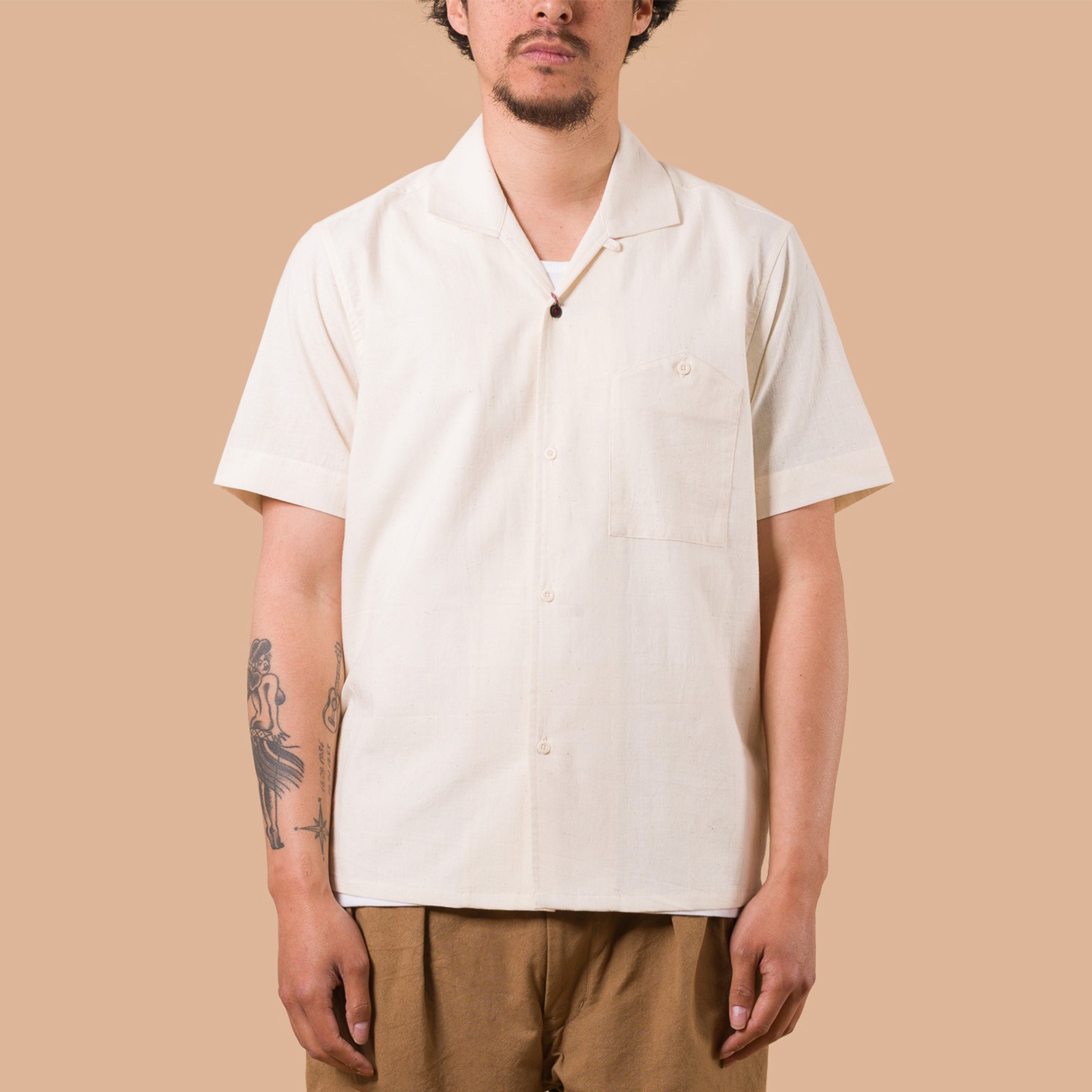 image flâneurs KARDO x FLANEURS / S/S Shirt Khadi Handloom Natural de face