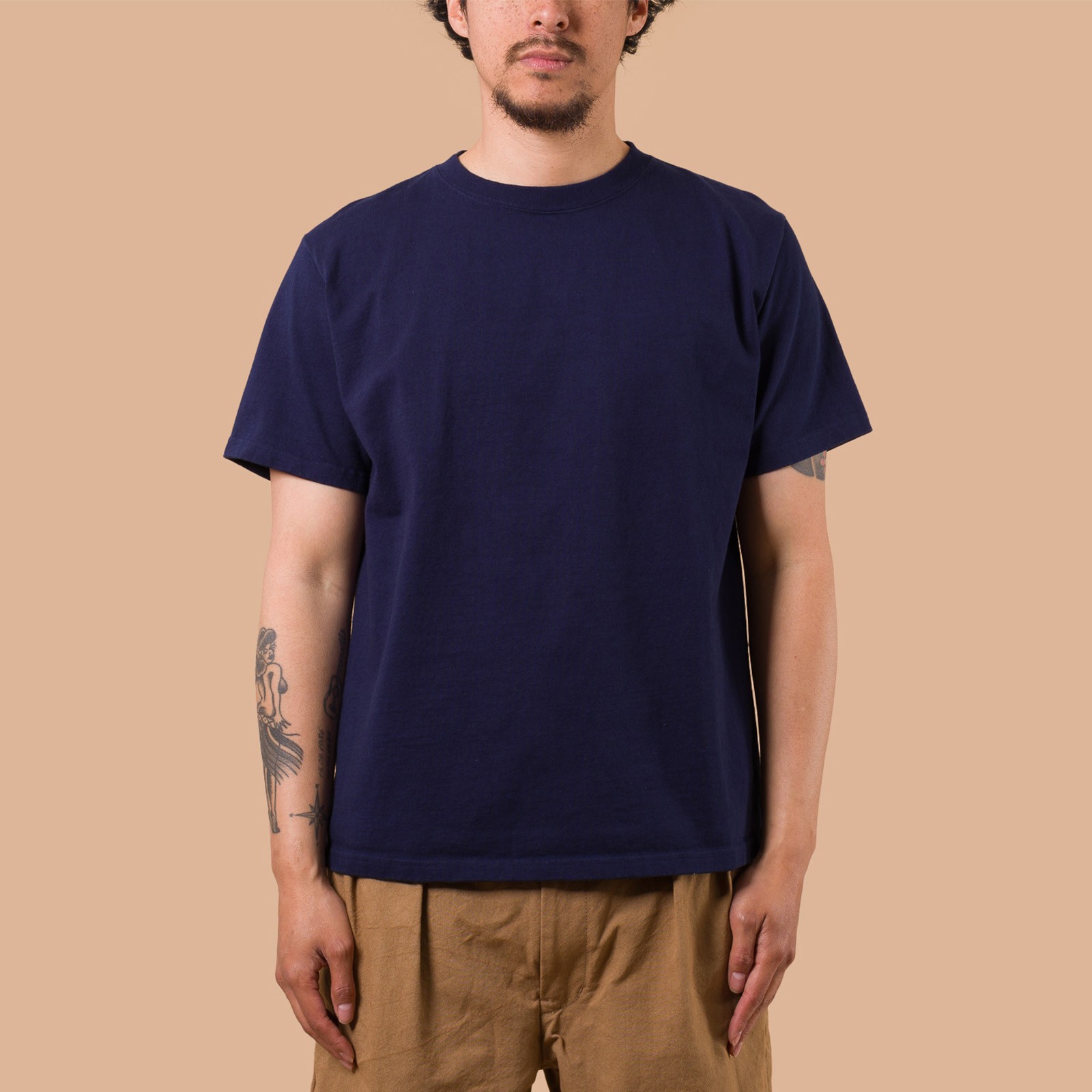 image flâneurs GOOD ON / S/S Heavy Crew Tee Navy de face
