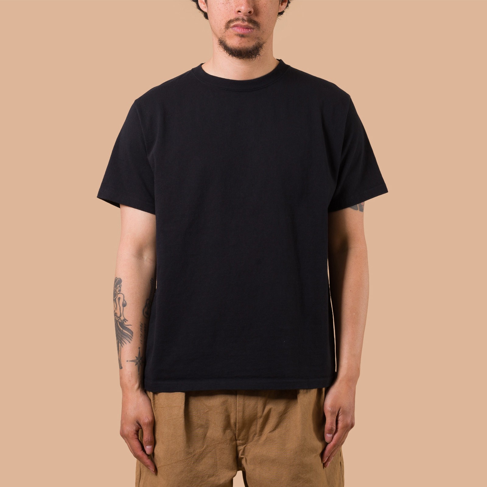 image flâneurs GOOD ON / S/S Heavy Crew Tee Black de face