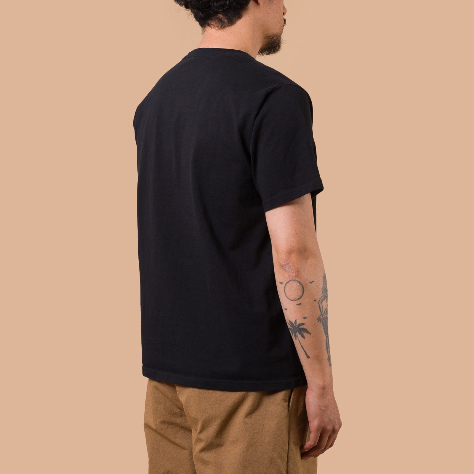 image flâneurs GOOD ON / S/S Heavy Crew Tee Black de dos