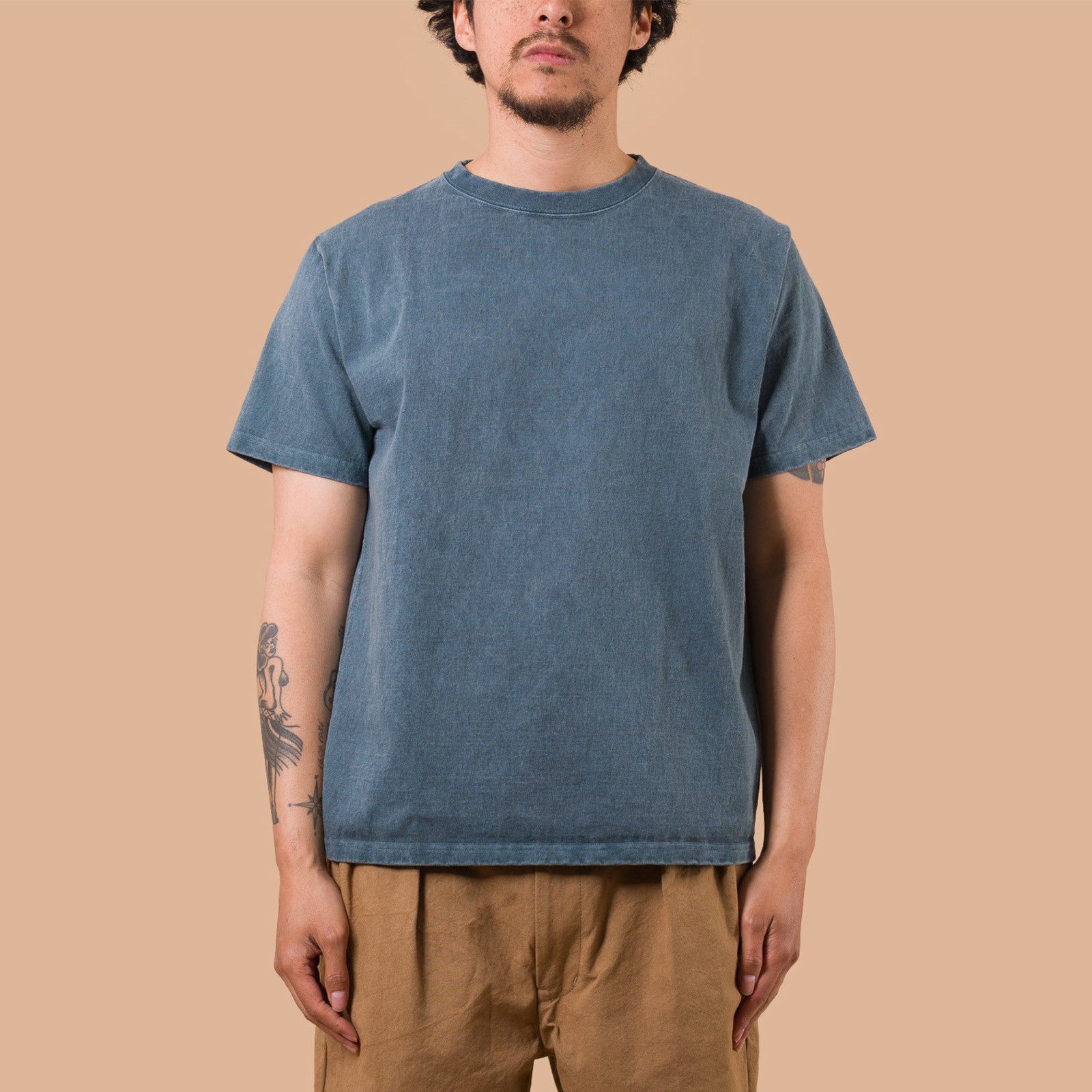 Image-Flaneurs_GOOD ON / S/S Heavy Crew Tee P-Slate-de-face