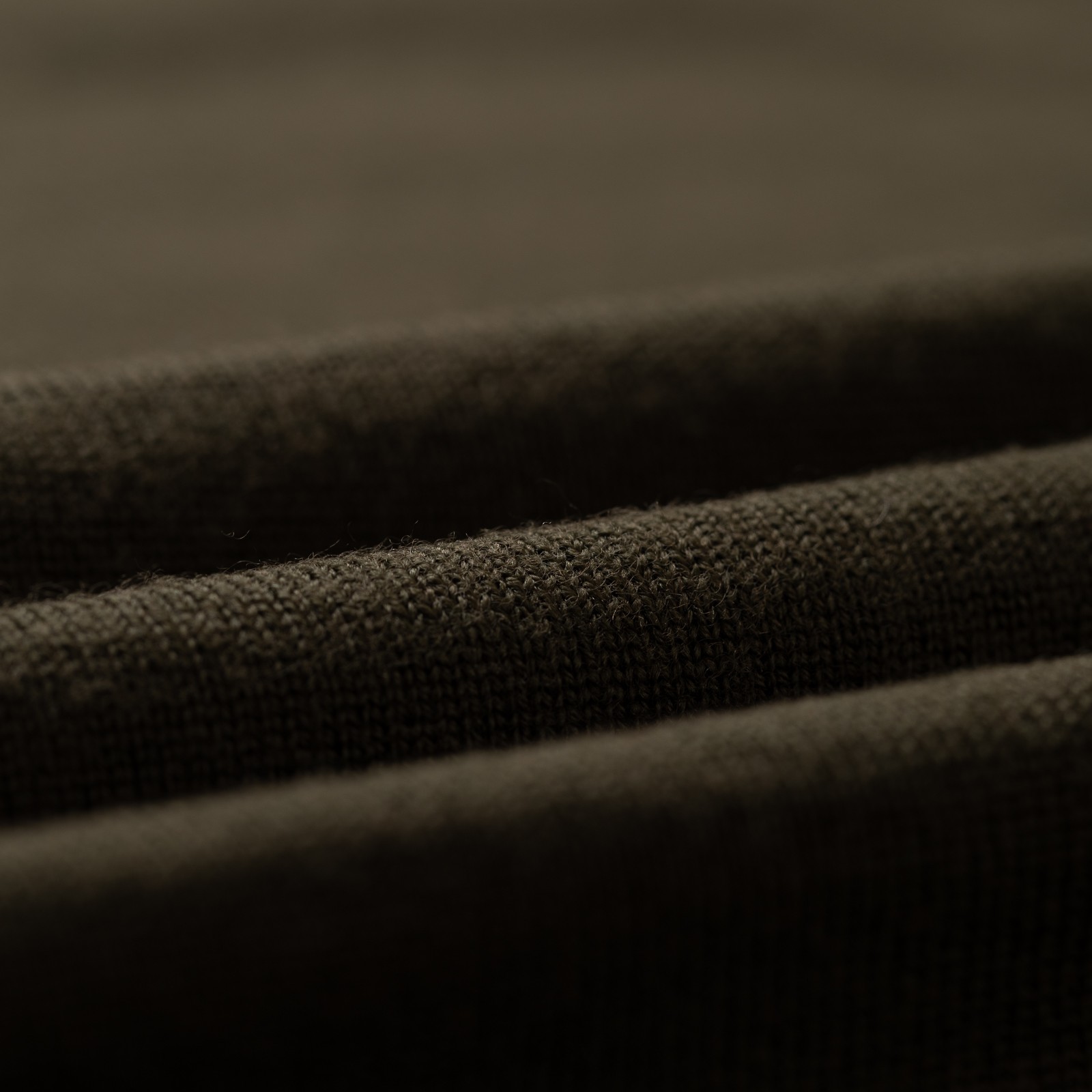 image flâneurs MOONCASTLE / 12G Wool Crewneck Short Sleeve Dark Olive détail matière