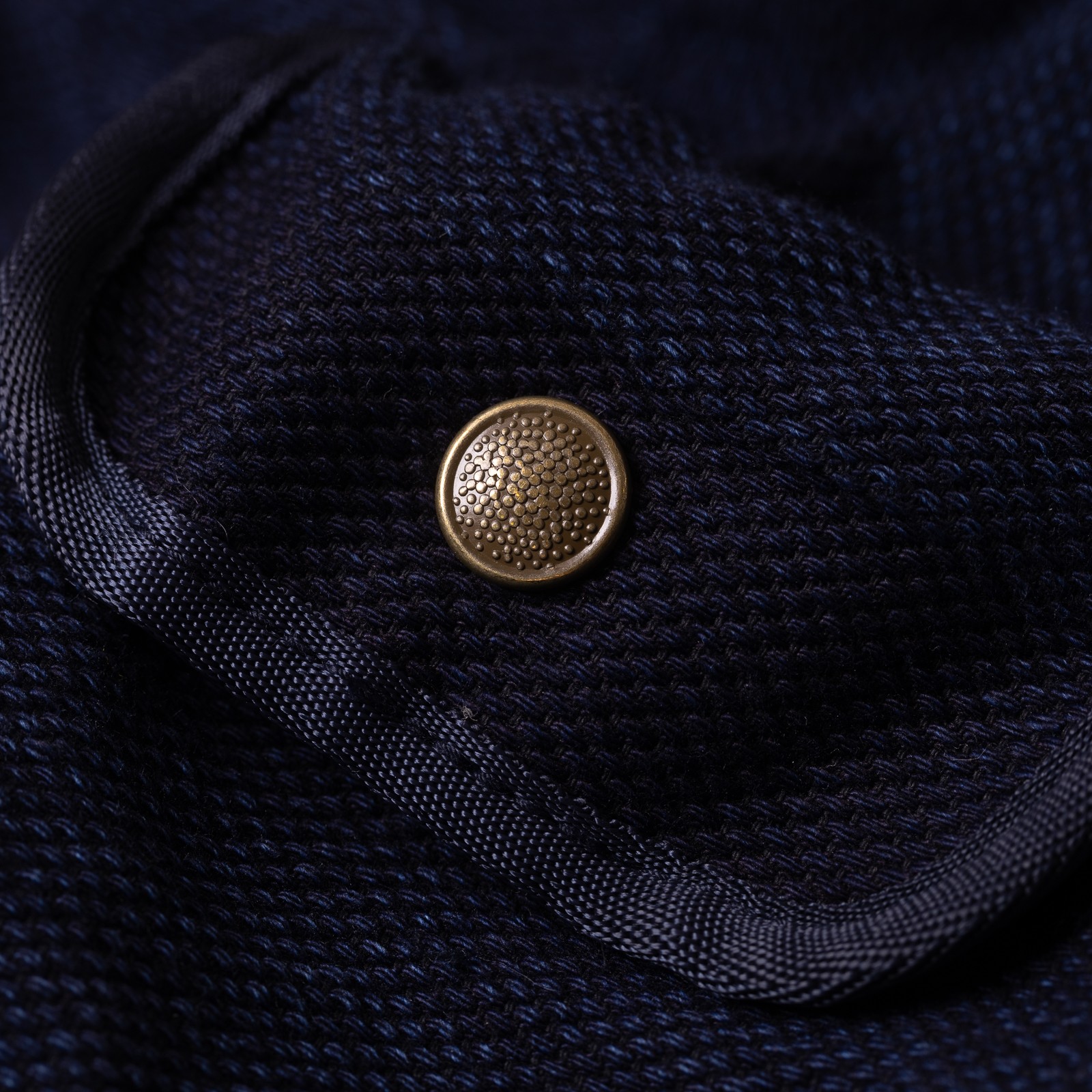 Heavy Canvas Shoulder Bag Sashiko Denim