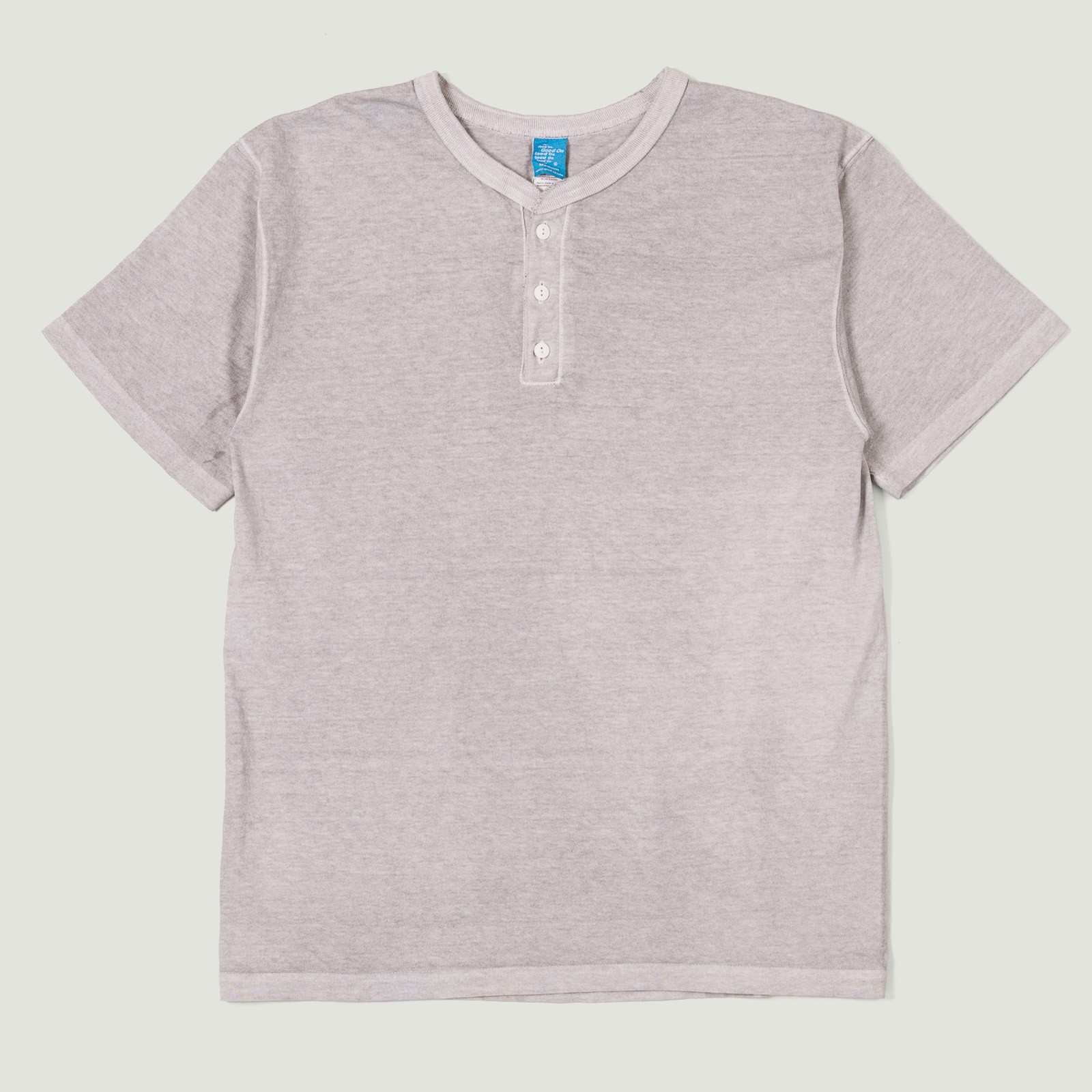 Short Sleeve Henley Tee in Ash Grey
