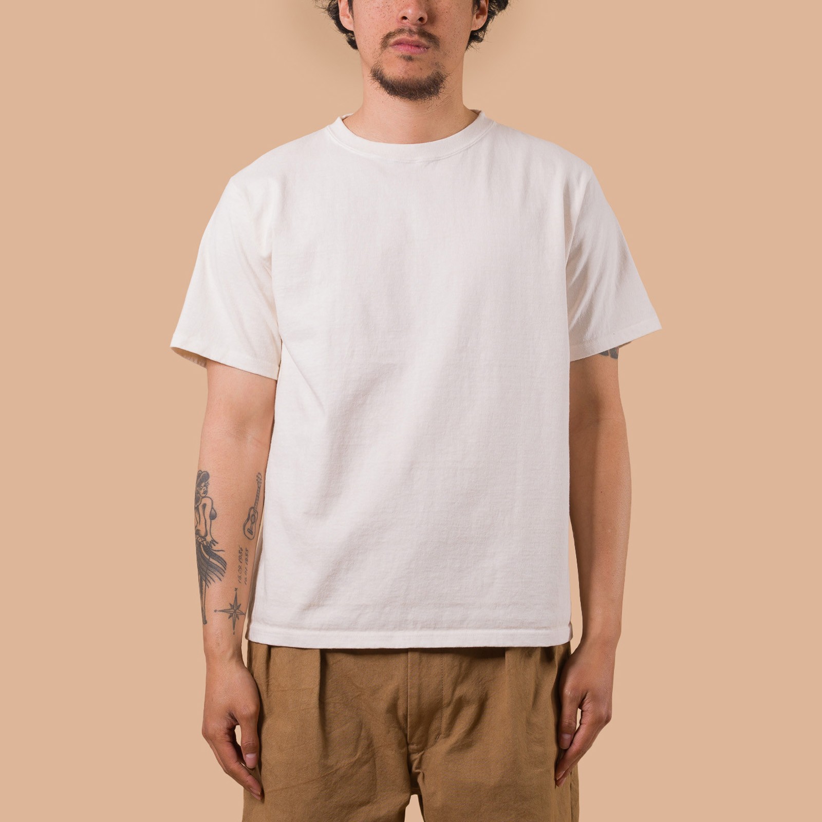 Image-Flaneurs_GOOD ON / S/S Heavy Crew Tee P-Natural_de-face