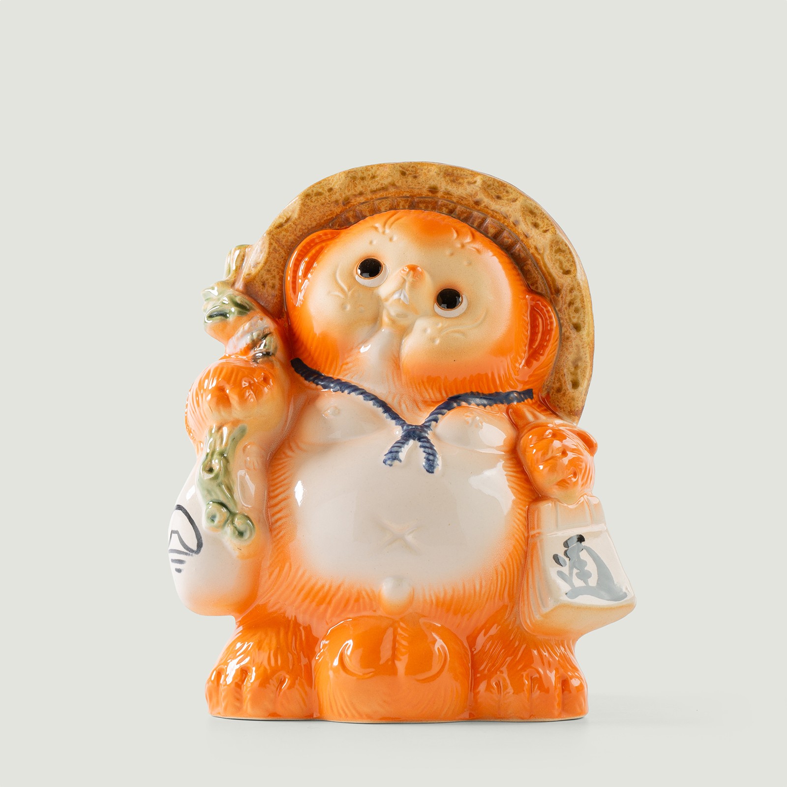Vignettes flaneurs BEAMS JAPAN Fortune Raccoon Dog Orange Large tanuki