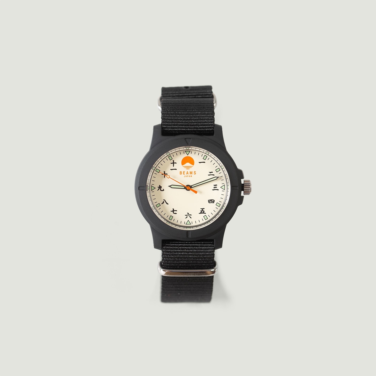 Vignettes flaneurs BEAMS JAPAN Kanji Number Wrist Watch Black