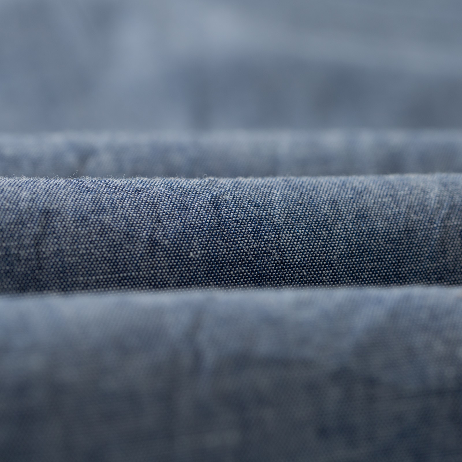 détails flaneurs SUGAR CANE Long Sleeve Chambray Work Shirt Blue (1)