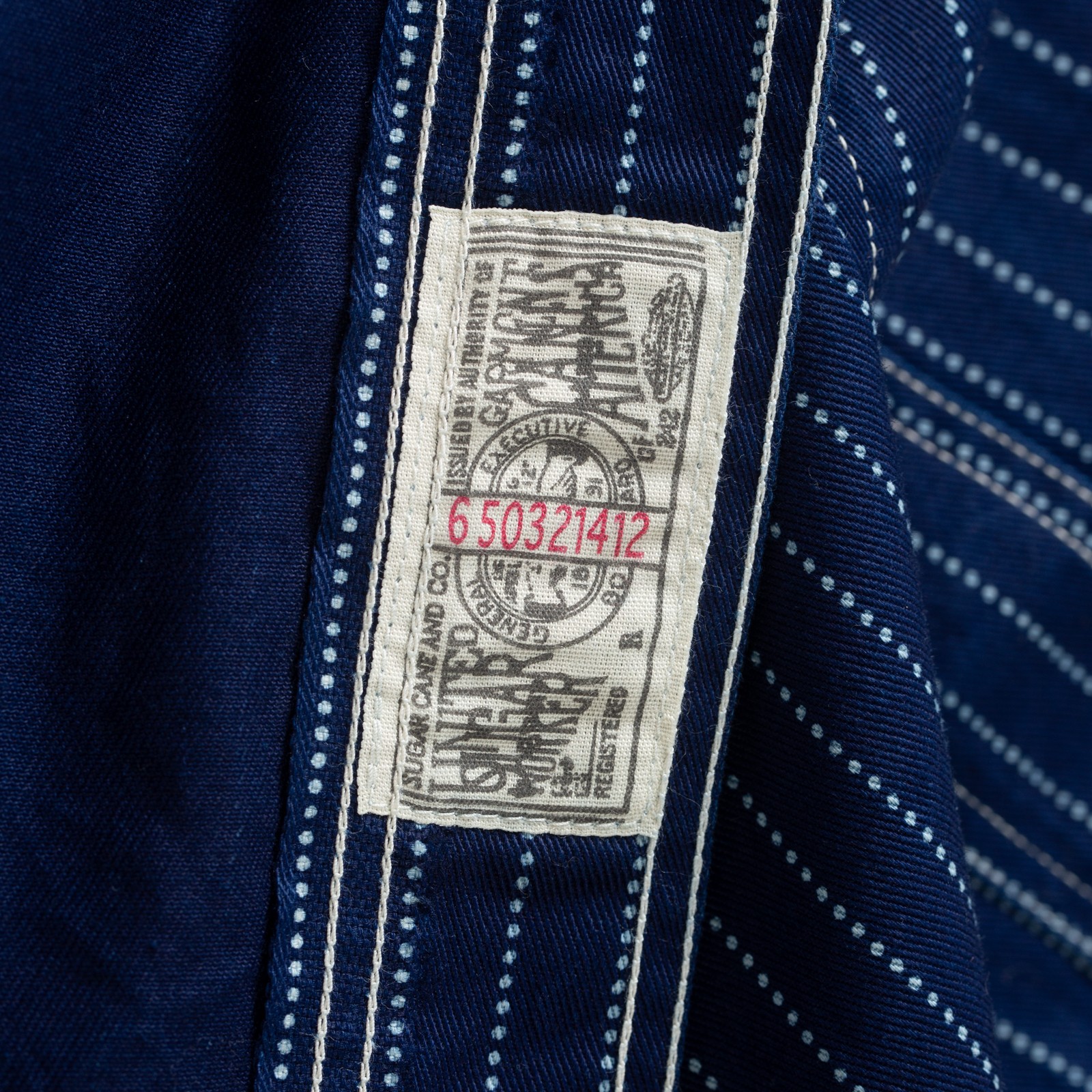 détails flaneurs SUGAR CANE Fiction Romance 8.5oz Wabash Stripe Work Shirt (4)