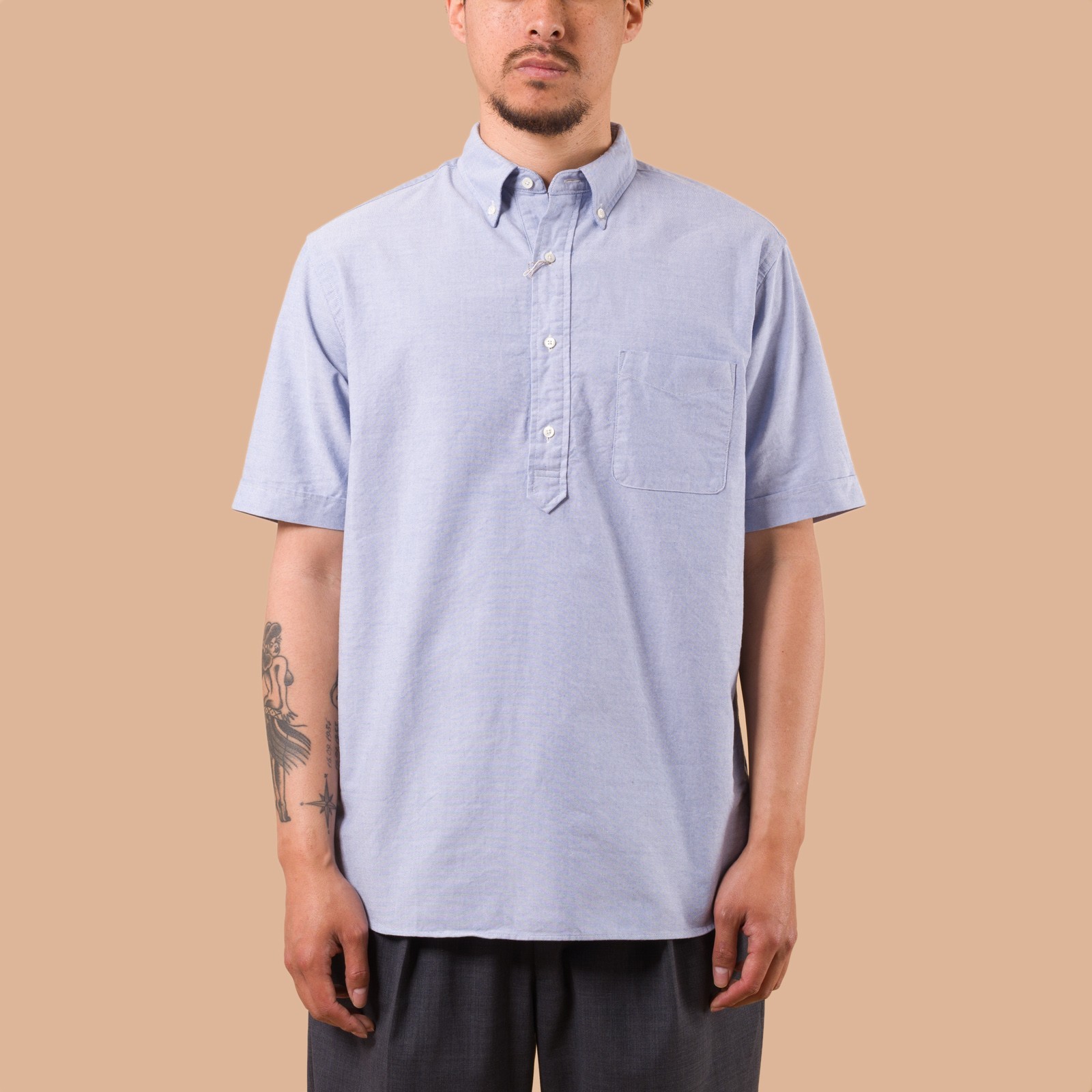 image flâneurs BEAMS PLUS / B.D. Pull Over Oxford Sax de face