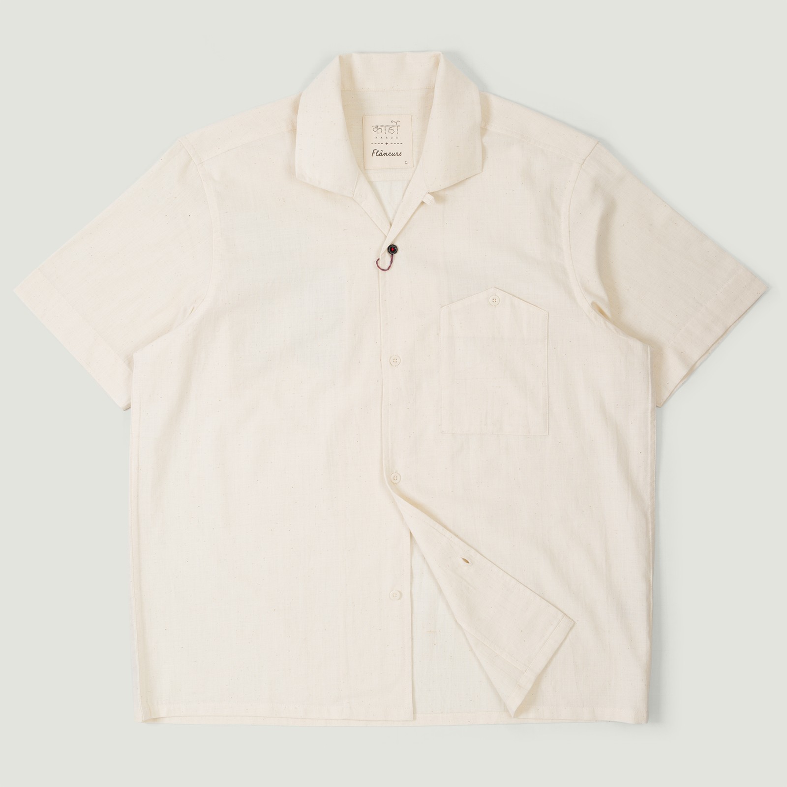 Vignettes KARDO x FLANEURS chemisette Shirt Khadi Handloom Natural patchwork