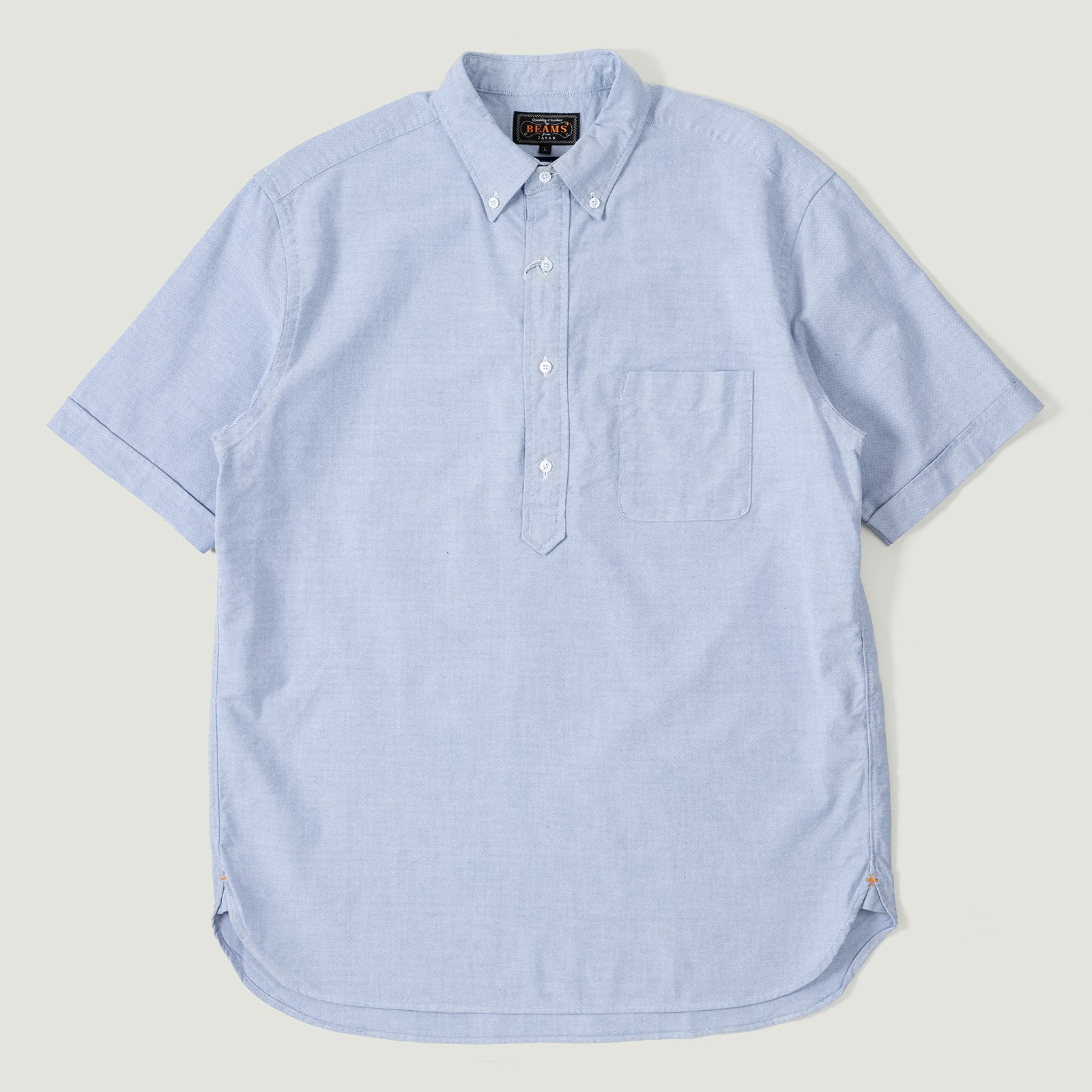 Vignettes flaneurs BEAMS PLUS chemisette B.D. Pullover Short Sleeve Oxford Sax