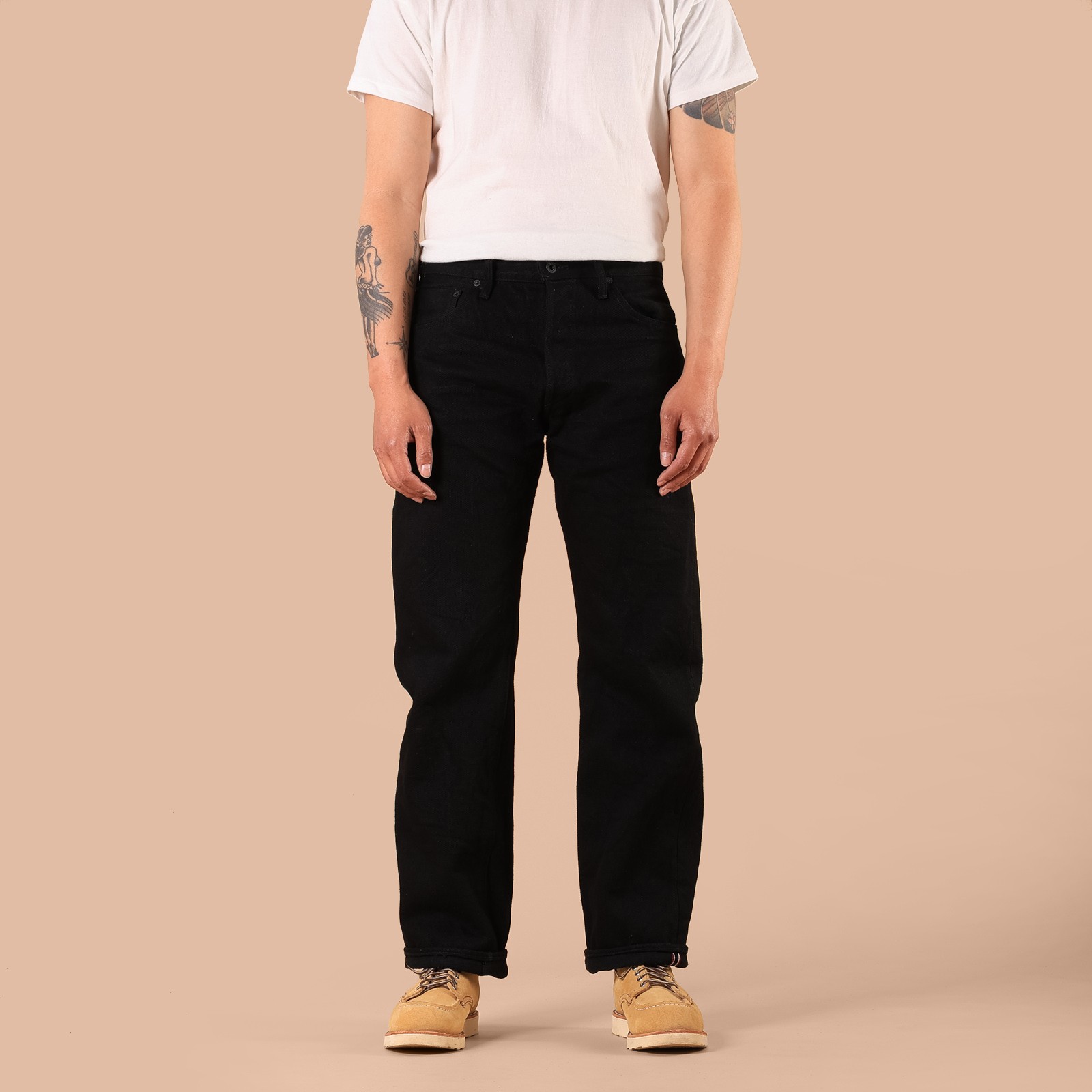 image de face flaneurs ONI DENIM 288ZR-BKBK 20oz Secret Black Denim Regular Straight