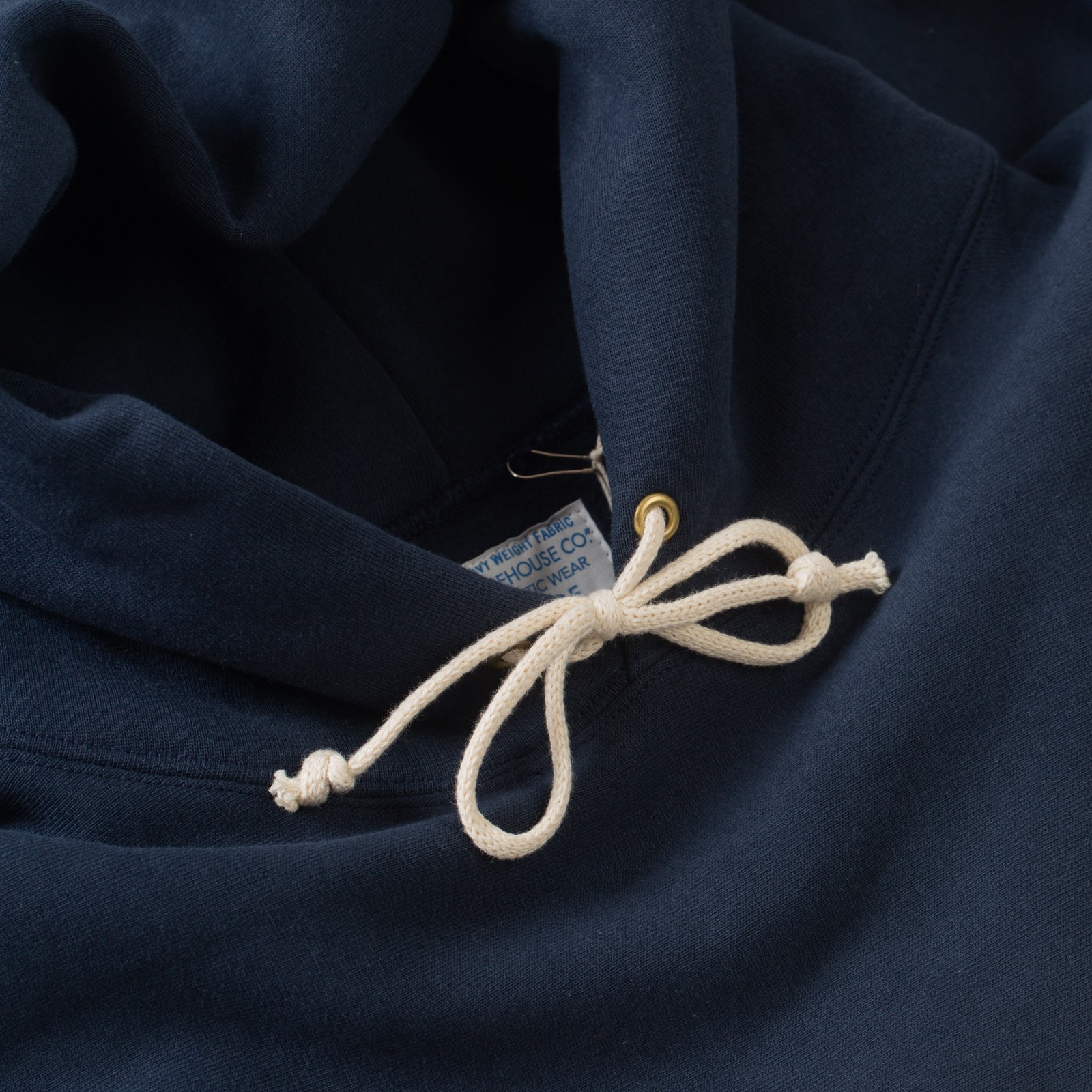 détails Vignettes flaneurs WAREHOUSE & CO.  Lot. 484 Plain Hooded Sweatshirt Navy (2)