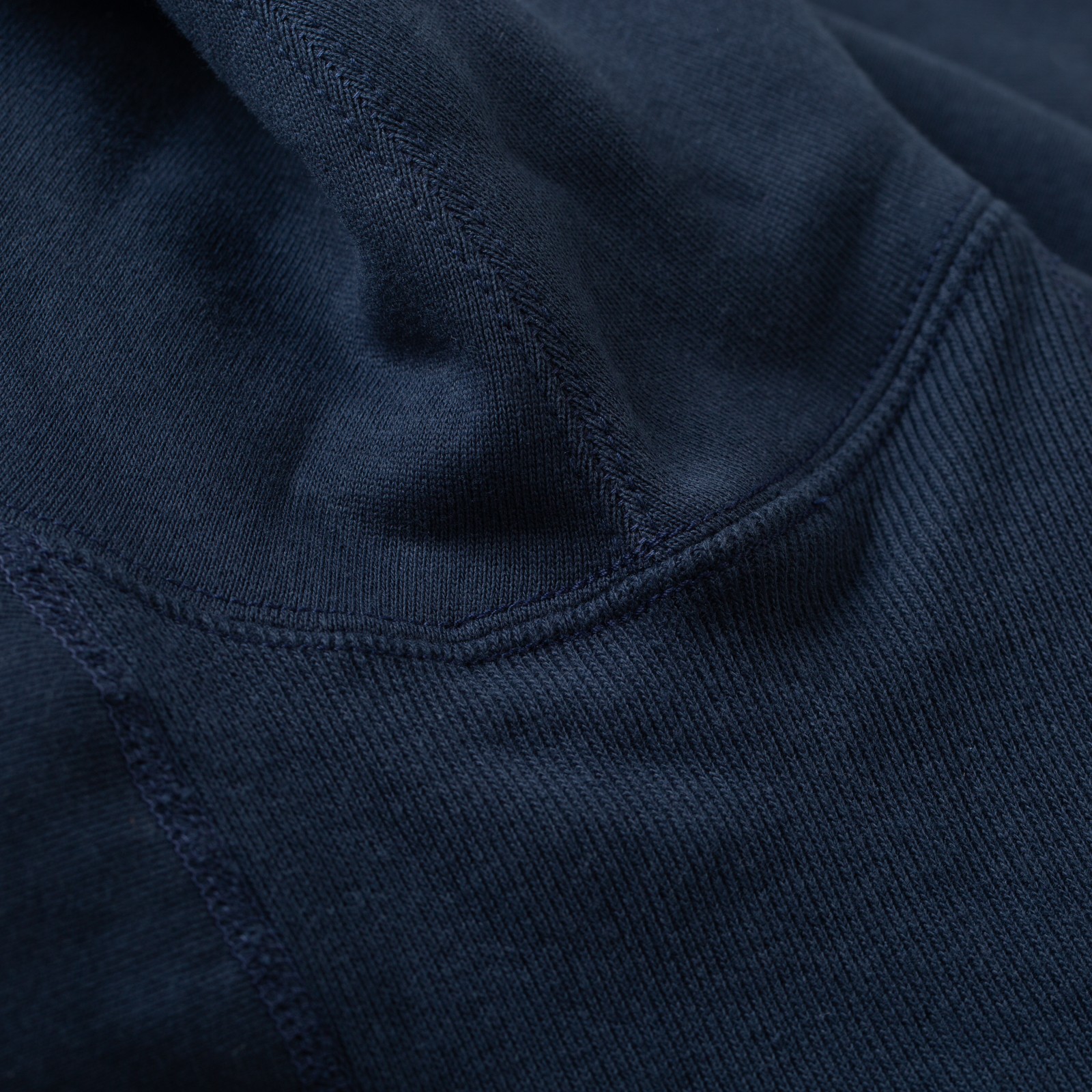 détails Vignettes flaneurs WAREHOUSE & CO.  Lot. 484 Plain Hooded Sweatshirt Navy (4)