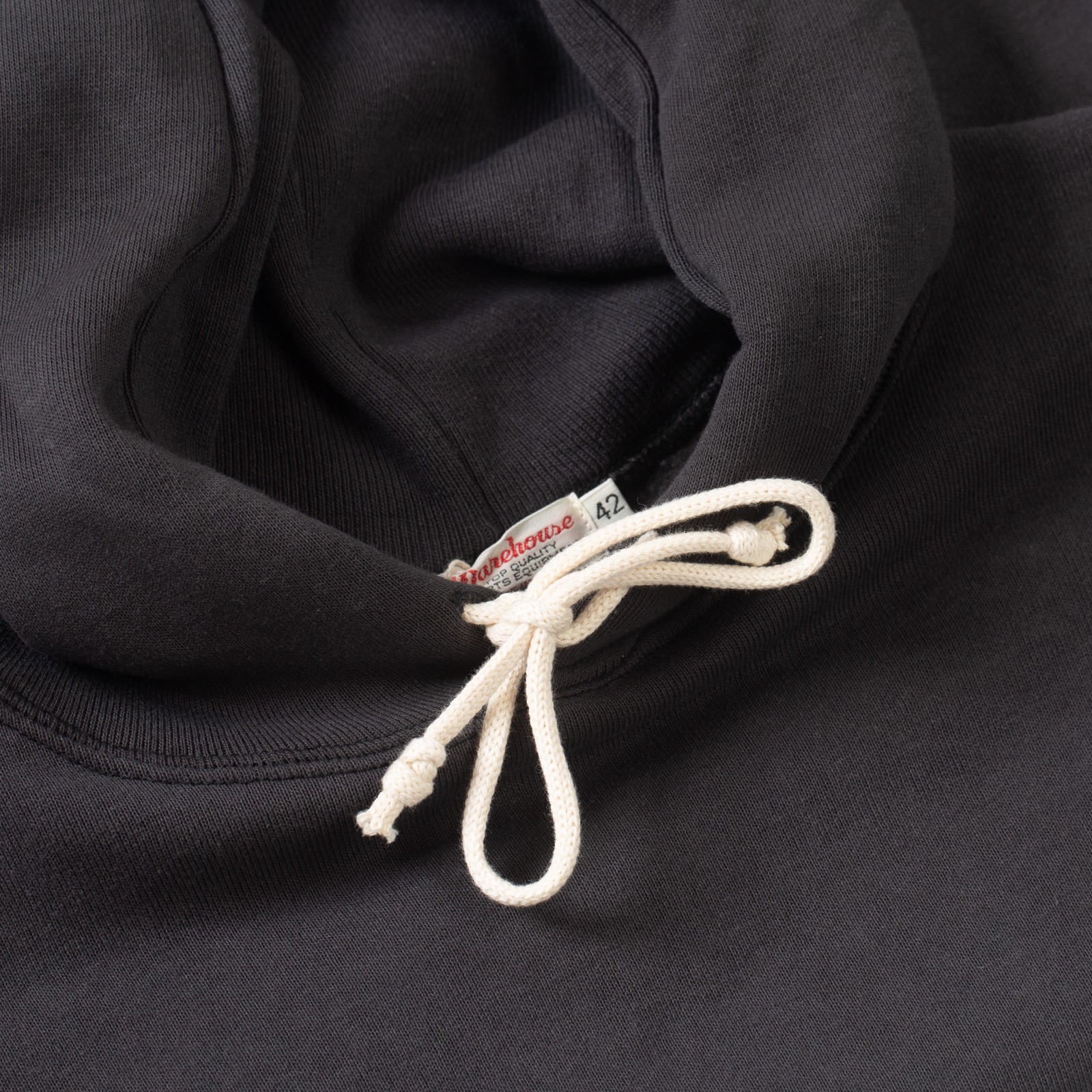 détails flaneurs WAREHOUSE & CO.  Lot. 450 Two Needle Hooded Sweatshirt sumikuro (2)