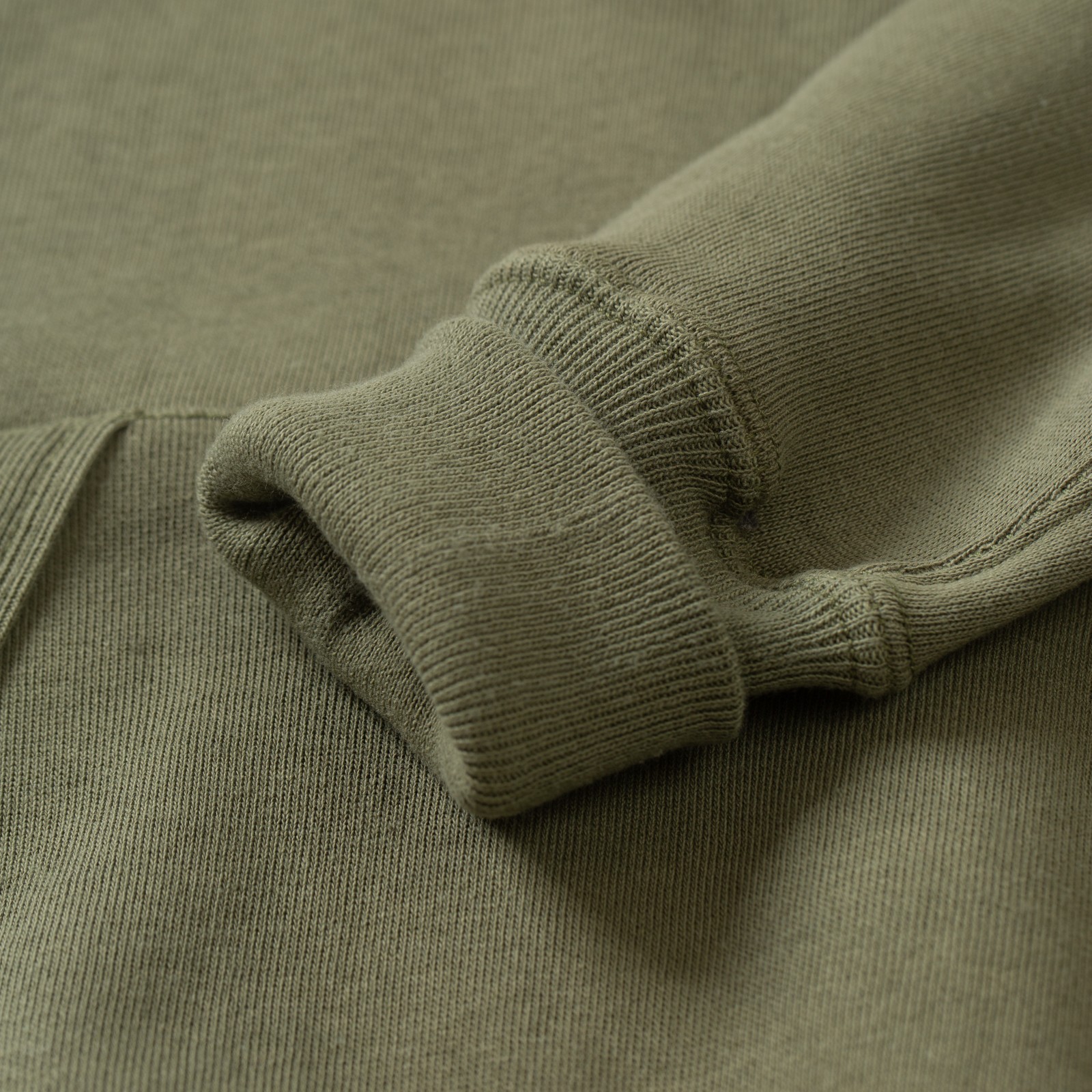détails flaneurs WAREHOUSE & CO.  Lot. 450 Two Needle Hooded Sweatshirt OD Green (3)